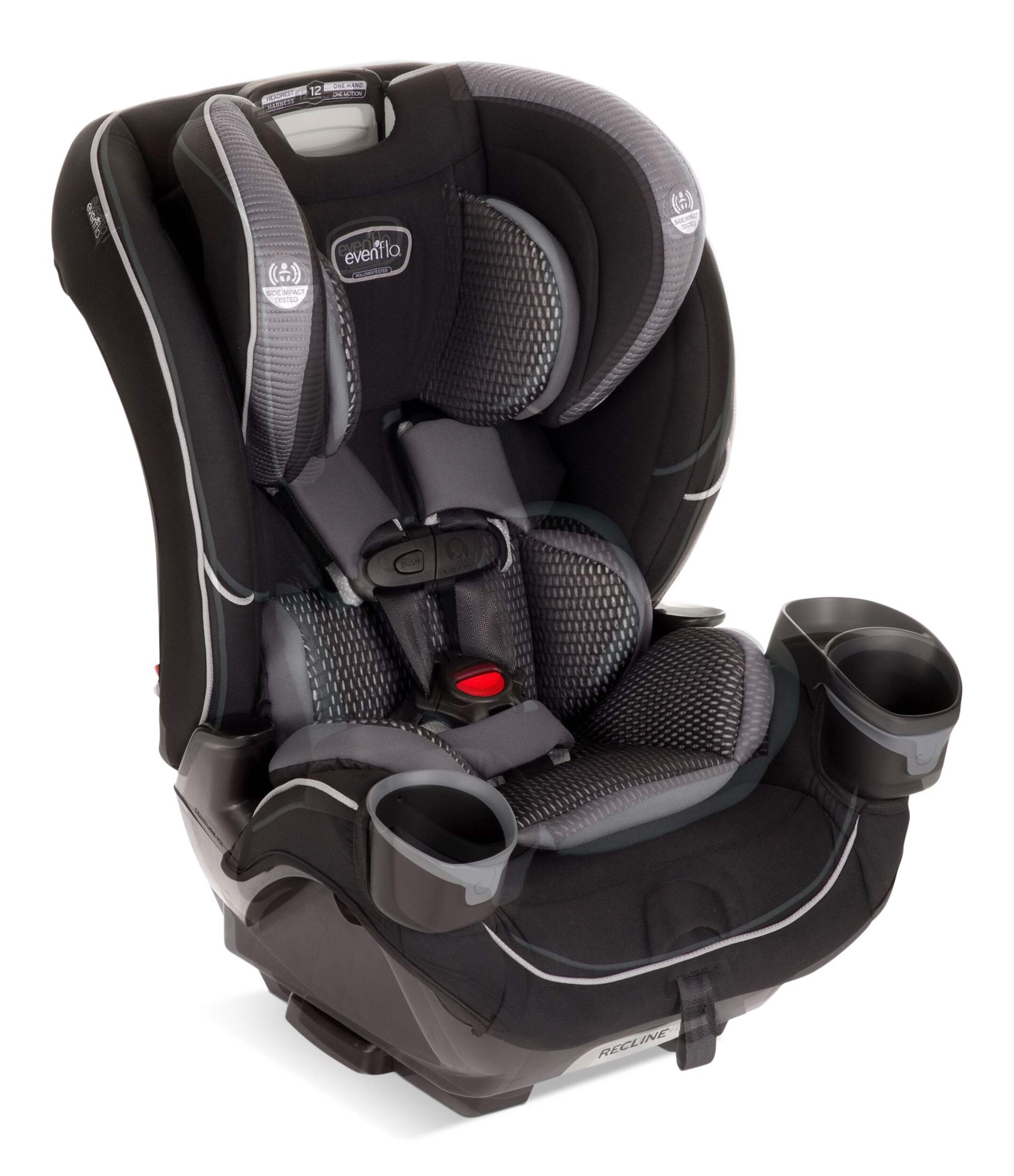 Evenflo EveryFit 120-lb All-In-One Car Seat, Olympus Black Front_Three_Fourths_Angled_Right