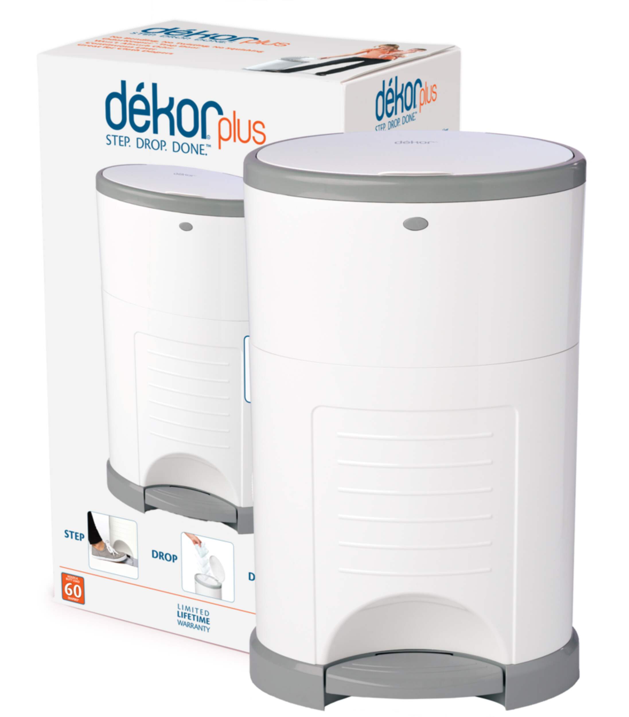 Dékor Plus HandsFree Diaper Pail, White Canadian Tire