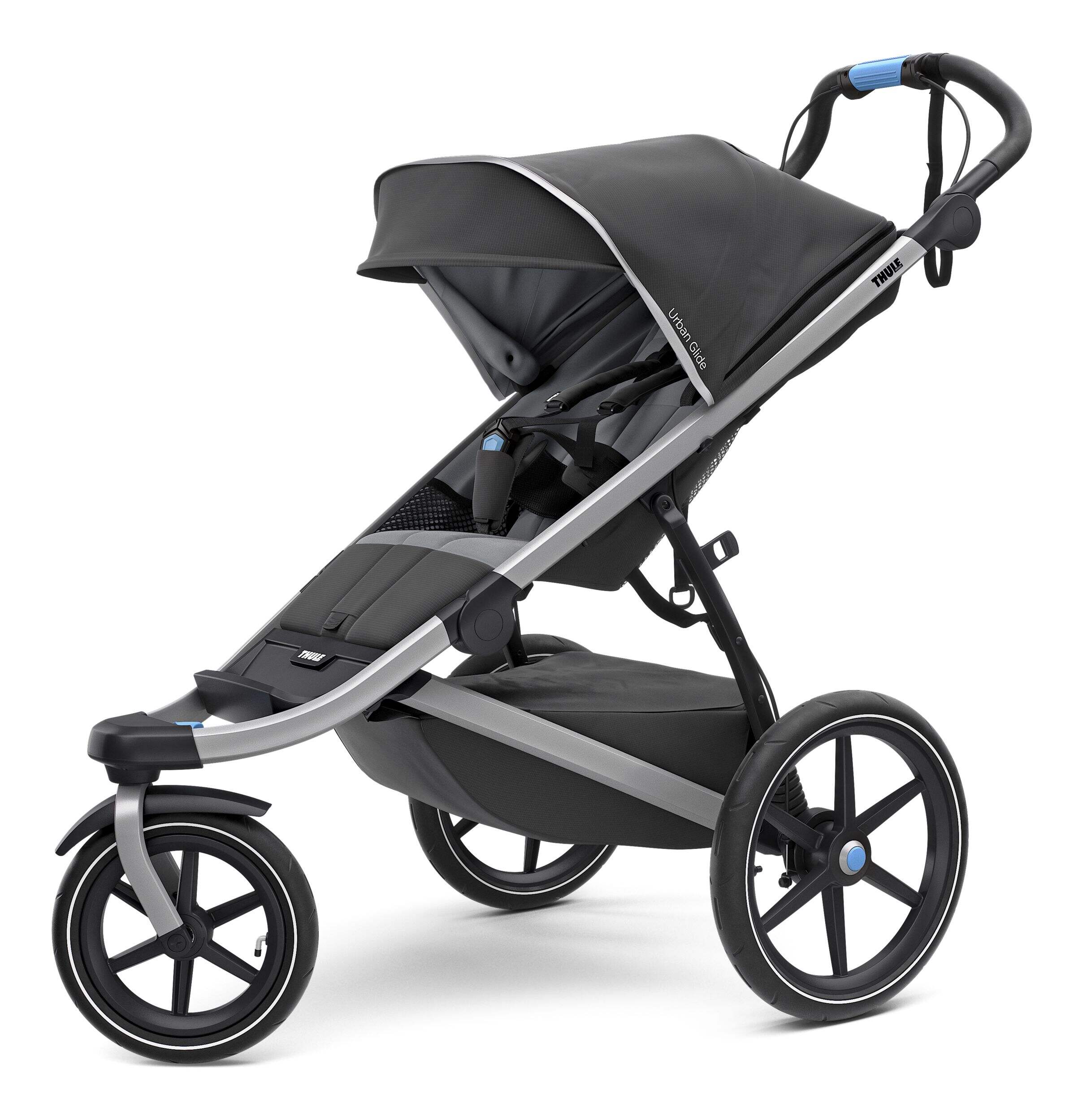 Thule Urban Glide 2 Jogger Stroller, Lightweight & Foldable, All-terrain, Grey Front_Angled_Left