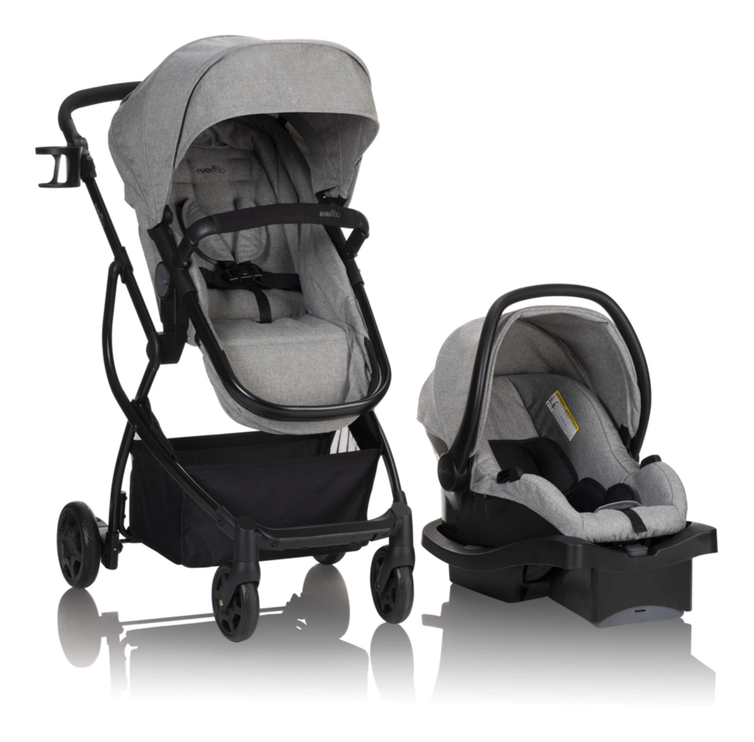 Evenflo Omni Plus Modular Travel System w/ Stroller & Car Seat, Grey