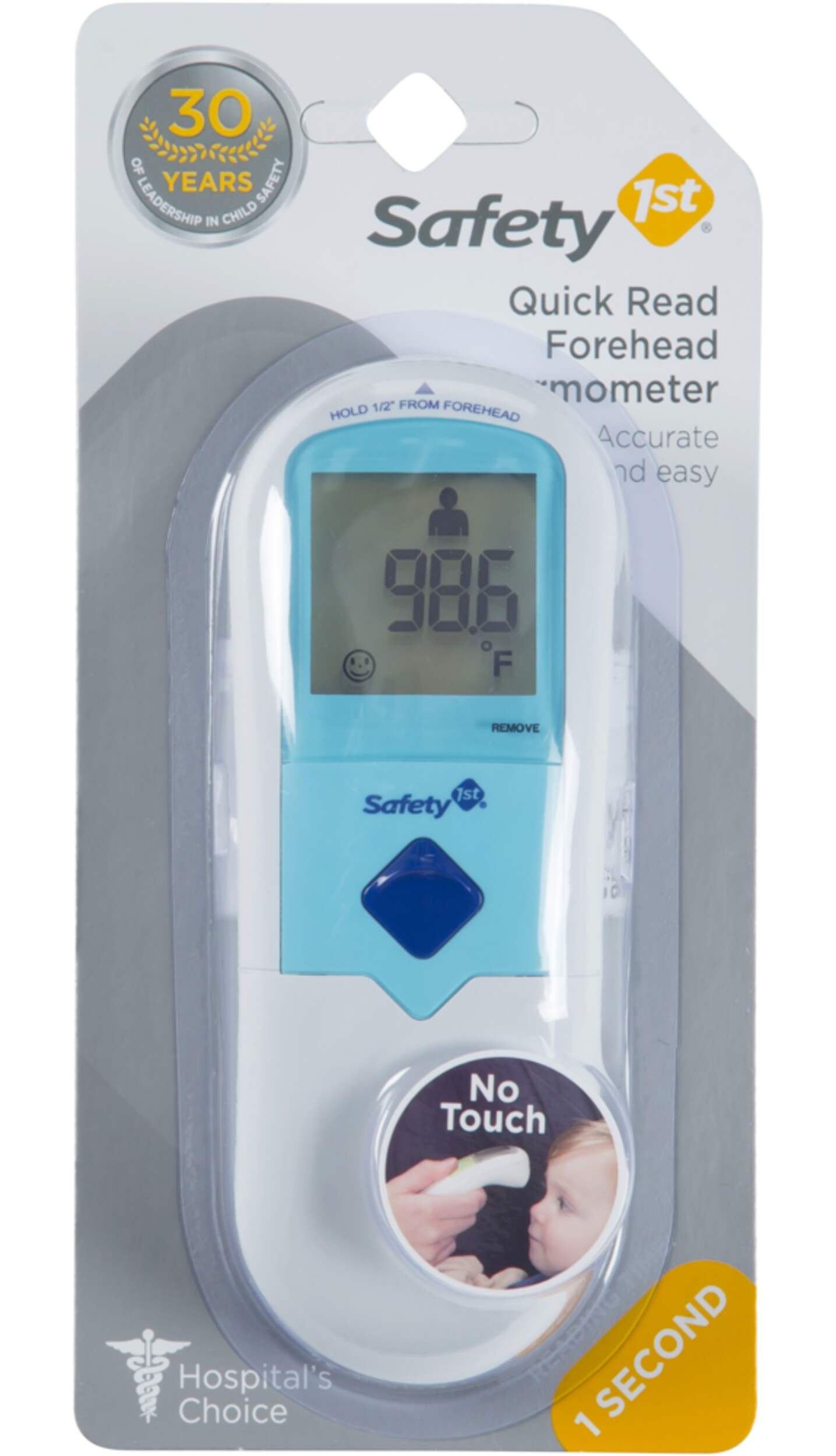 Safety 1st Quick Read Forehead Thermometer, Blue Front_Flat