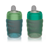 Philips Avent Soft Sippy Cup, Blue/Green, 2-pk Front_Angled_Left