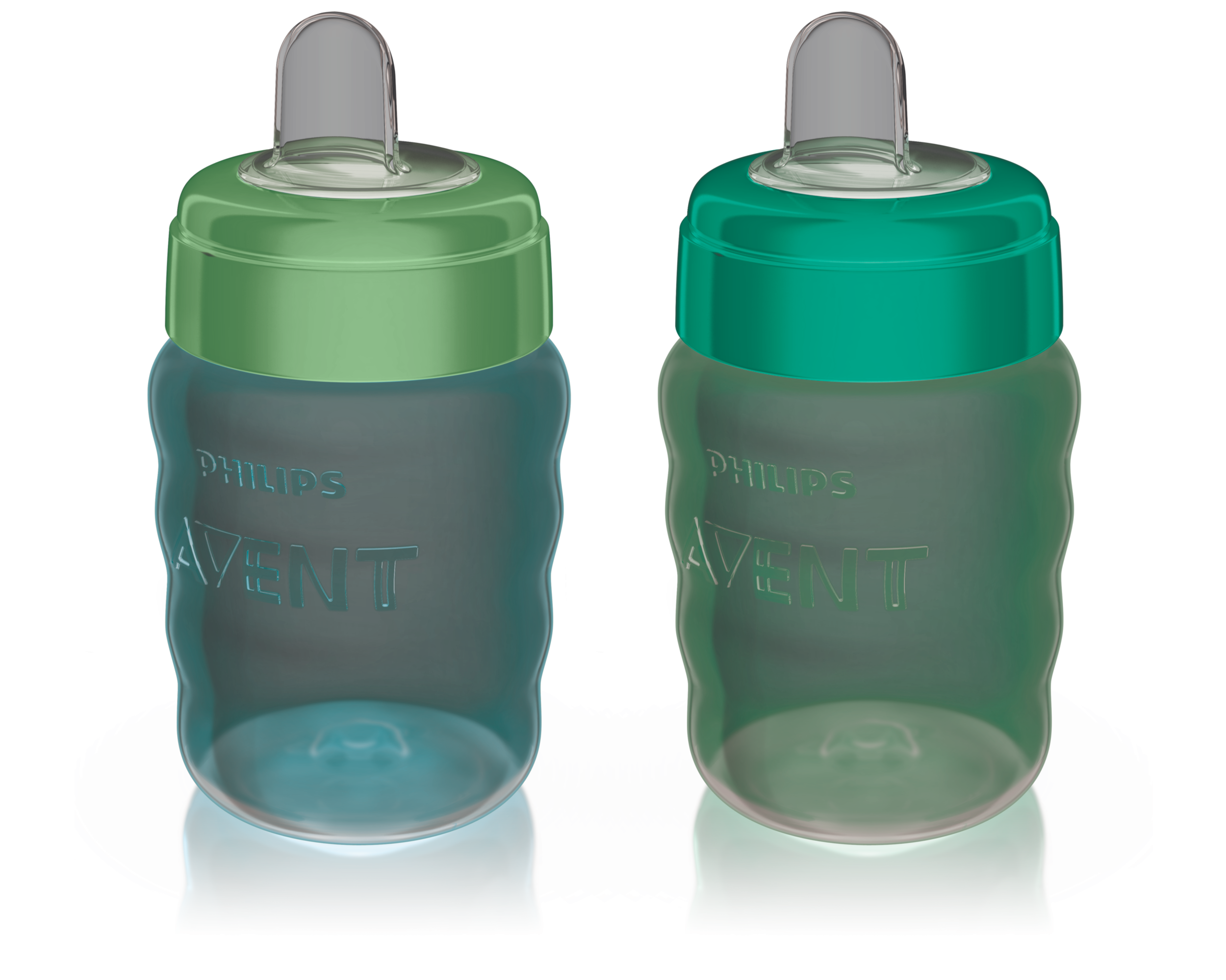Philips Avent Soft Sippy Cup, Blue/Green, 2-pk Front_Angled_Left