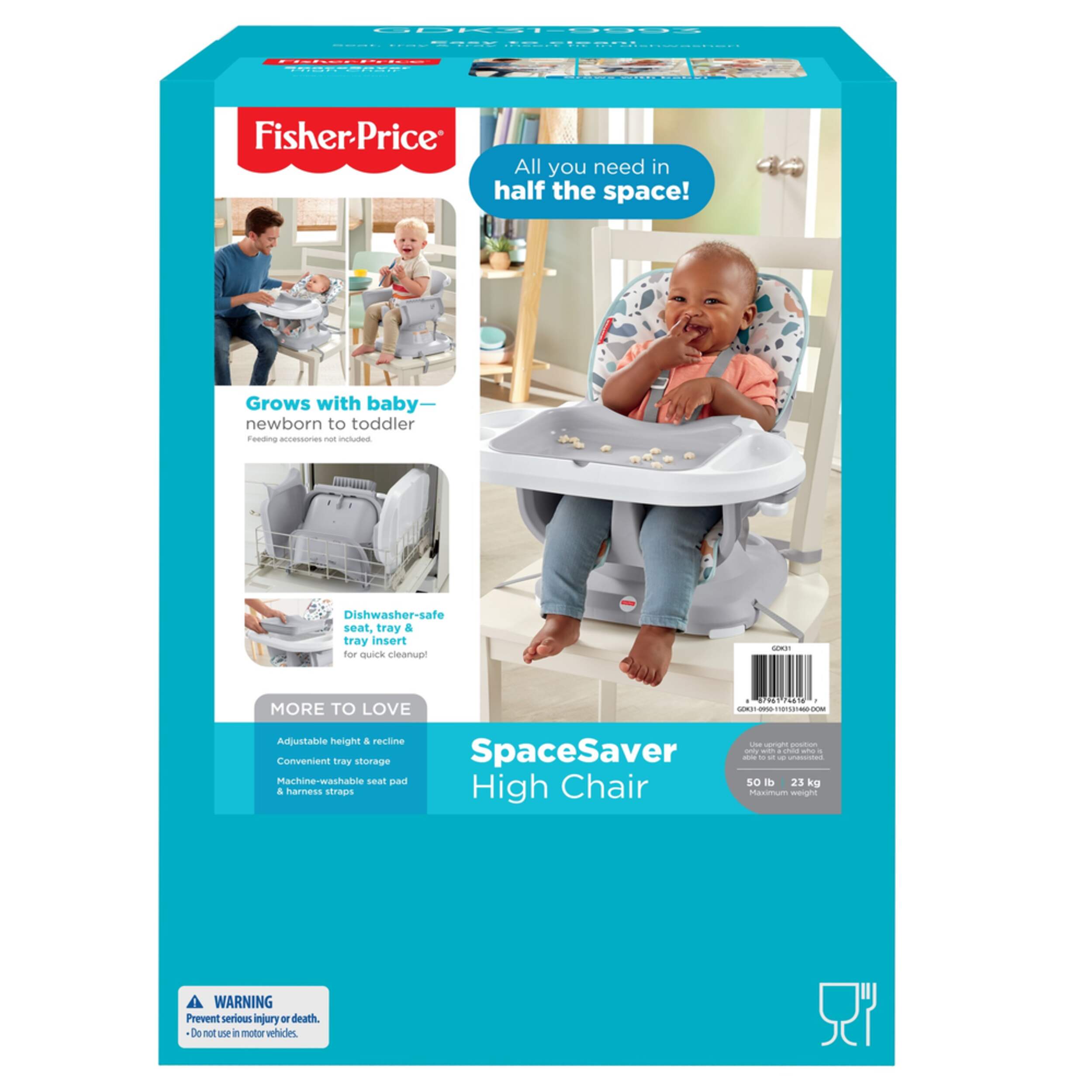 Fisher-Price® SpaceSaver High Chair Front_Flat