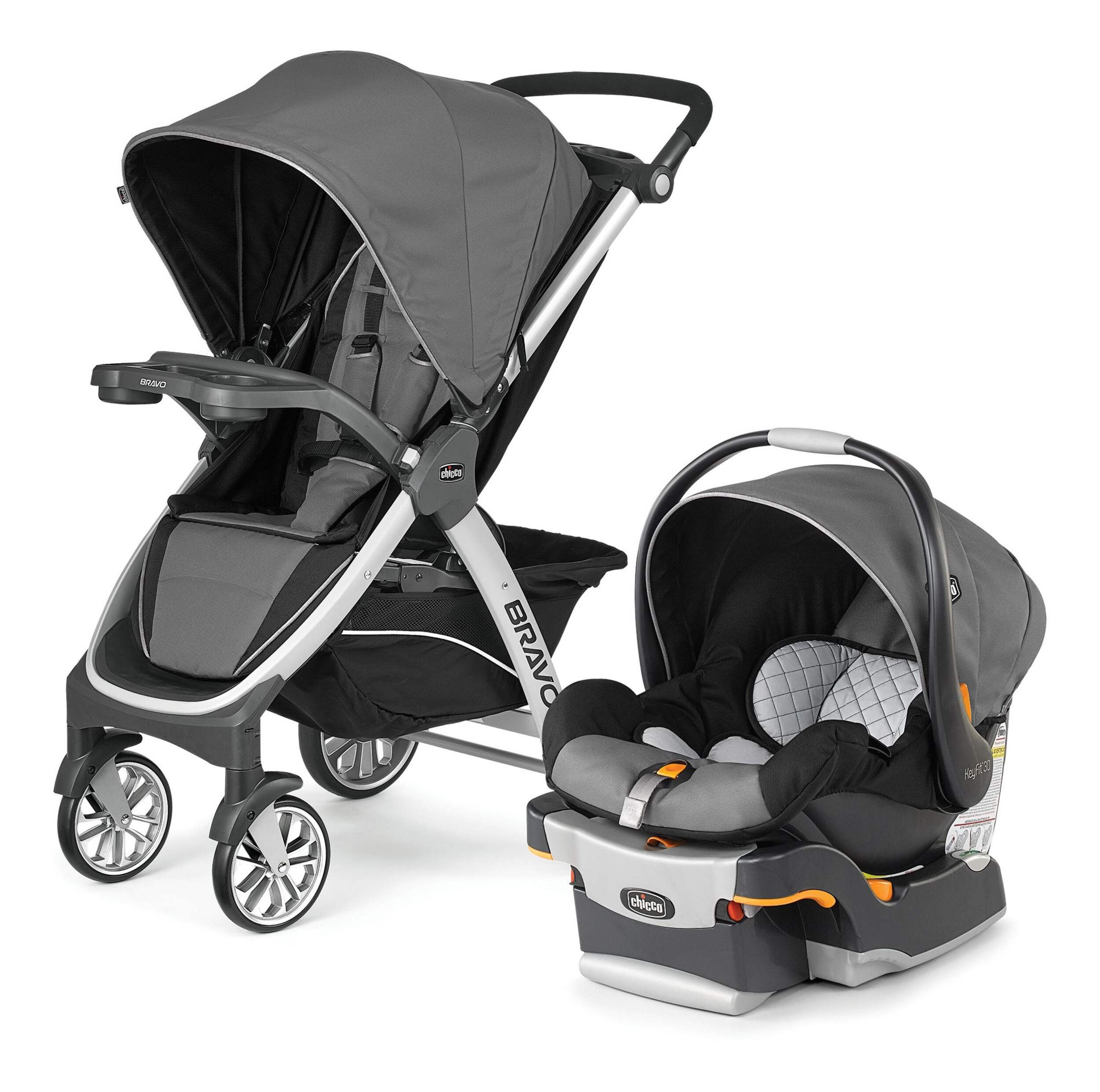 Chicco Bravo KeyFit Lightweight 3-in-1 Travel Systemw/ Stroller & Car Seat Front_Three_Fourths_Angled_Left