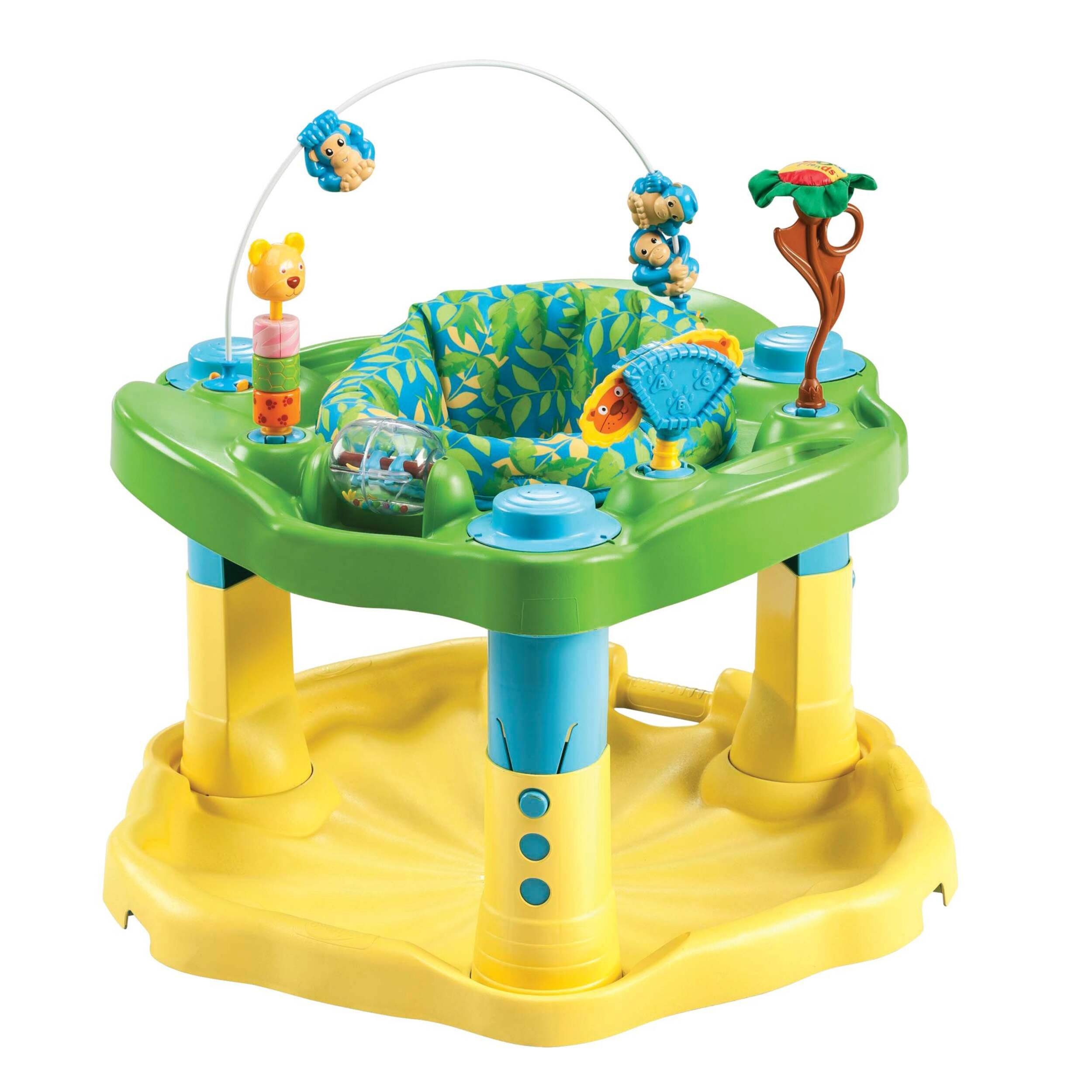 Evenflo ExerSaucer Deluxe Active Learning Center, Zoo Friends Front_Three_Fourths_Angled_Left