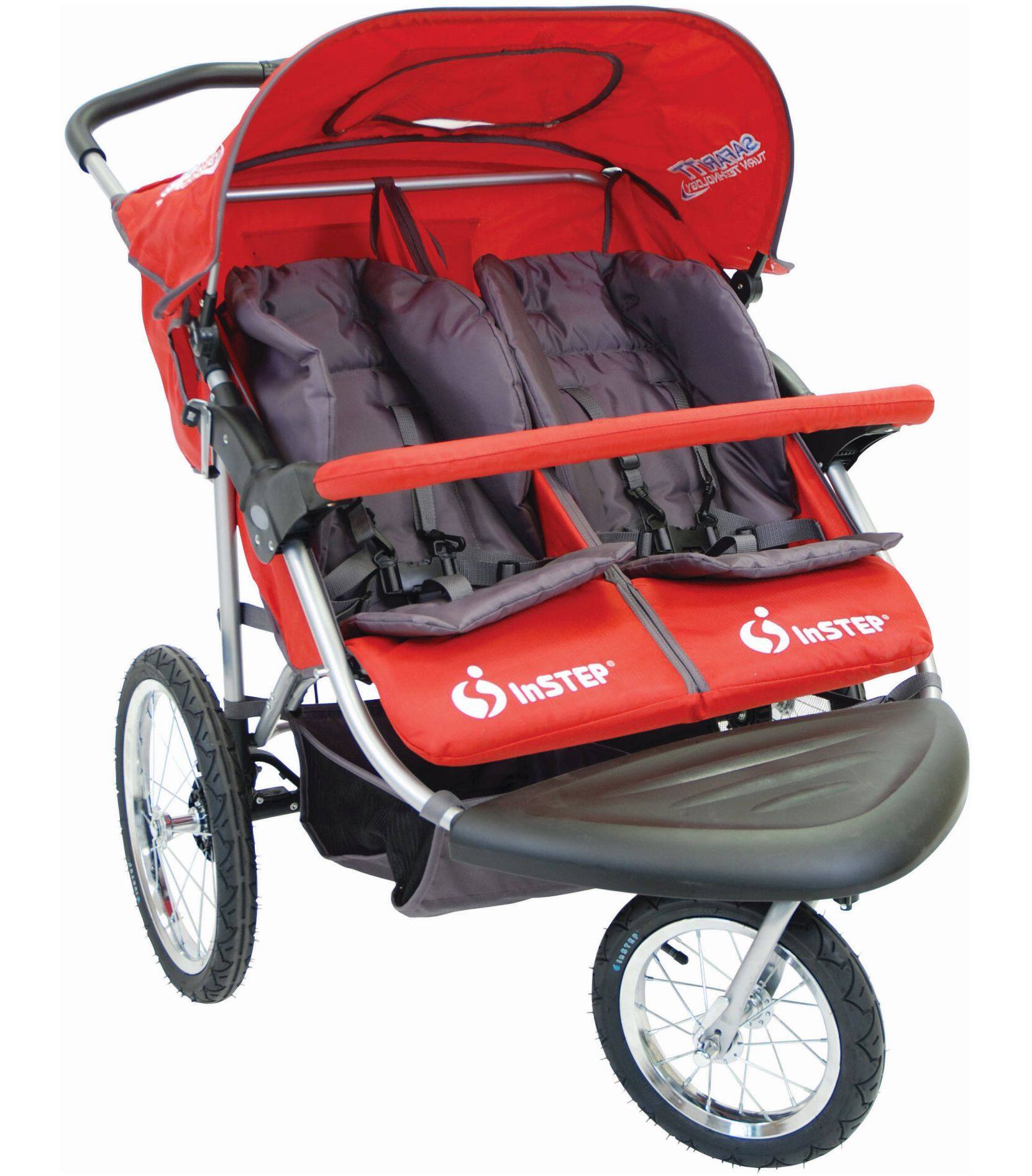 In Step Safari TT Double Jogger 3 Wheel Stroller Red Canadian Tire