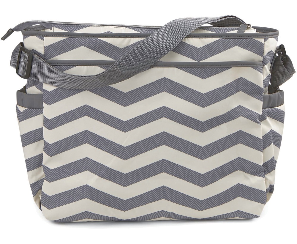 Baby Boom Tote Diaper Bag, Cream/Grey Chevron Canadian Tire