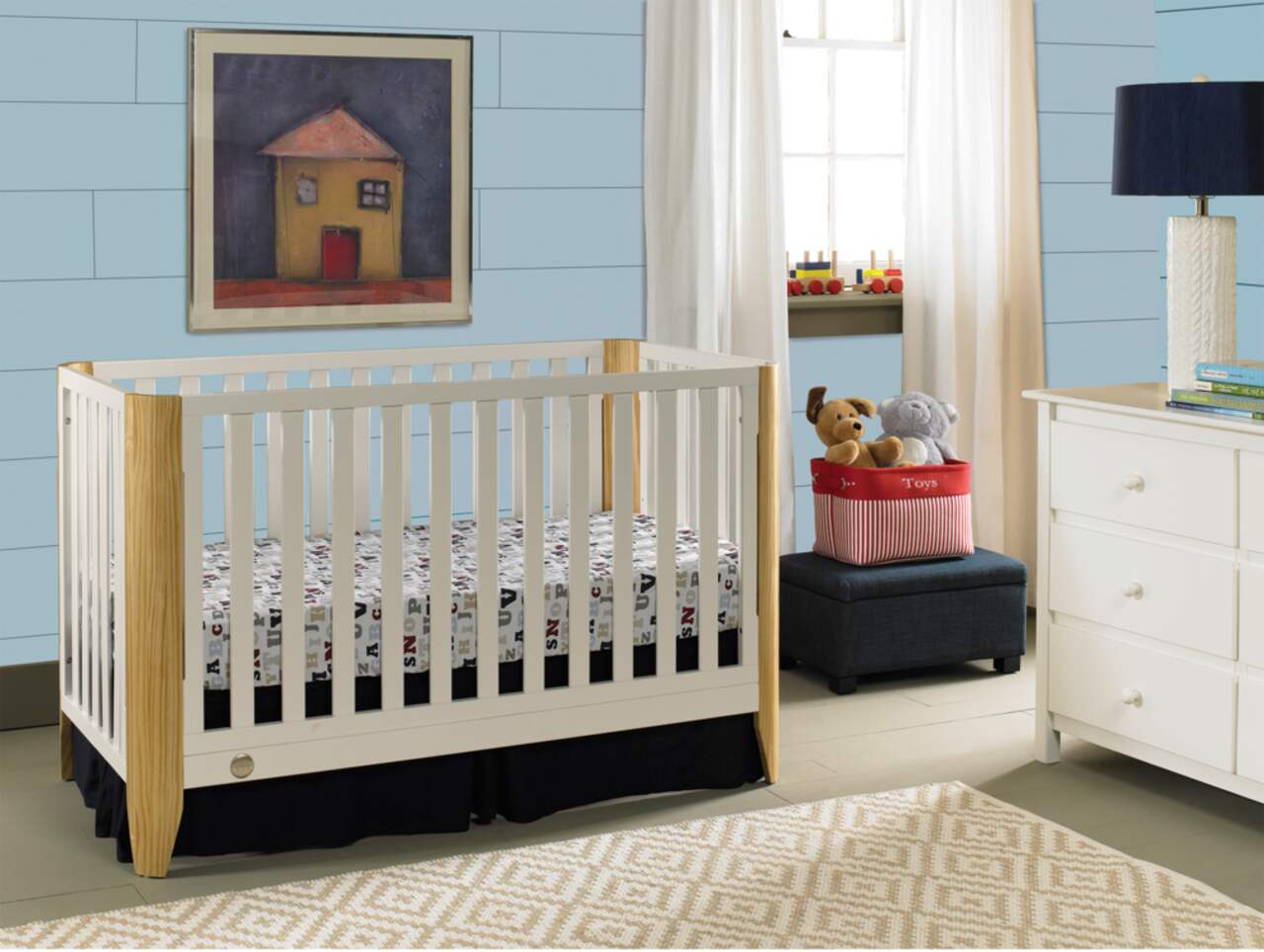 Fisher price jaxon island crib in white and natural store
