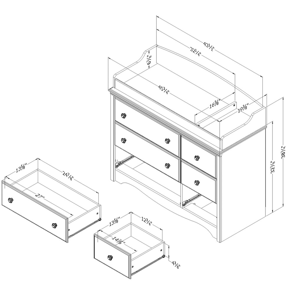 South Shore Angel Changing Table with 6Drawers Canadian Tire