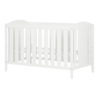 South Shore Reevo - Lit de bébé avec barrière, blanc pur Front_Angled_Left