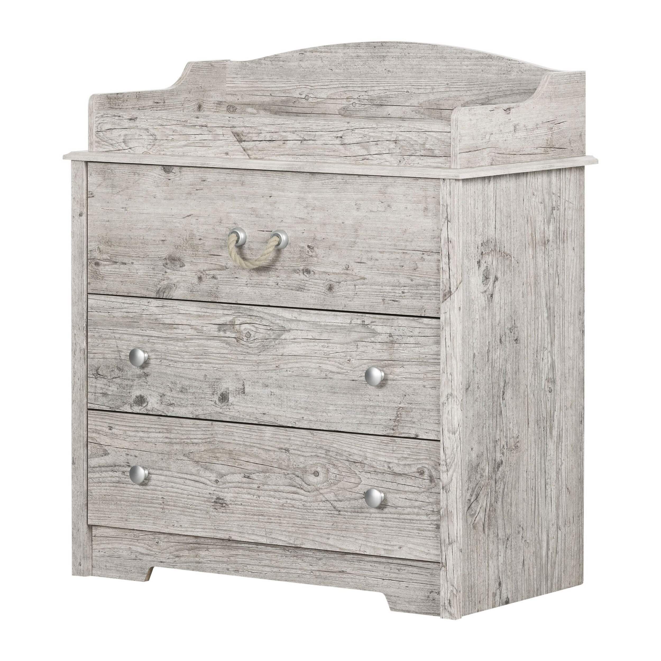 Aviron Changing Table with Drawers, Seaside Pine Front_Angled_Right