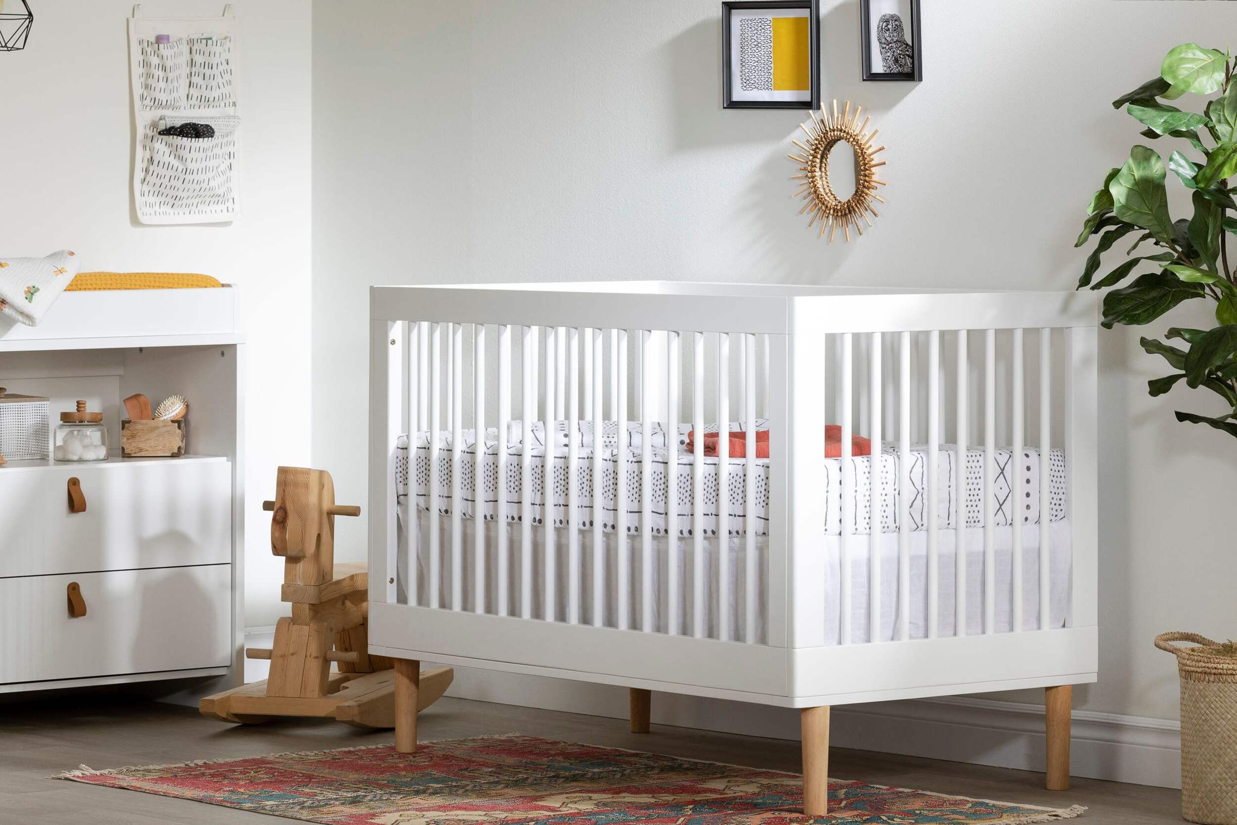 Balka Baby Crib with Adjustable Height, Pure White Canadian Tire