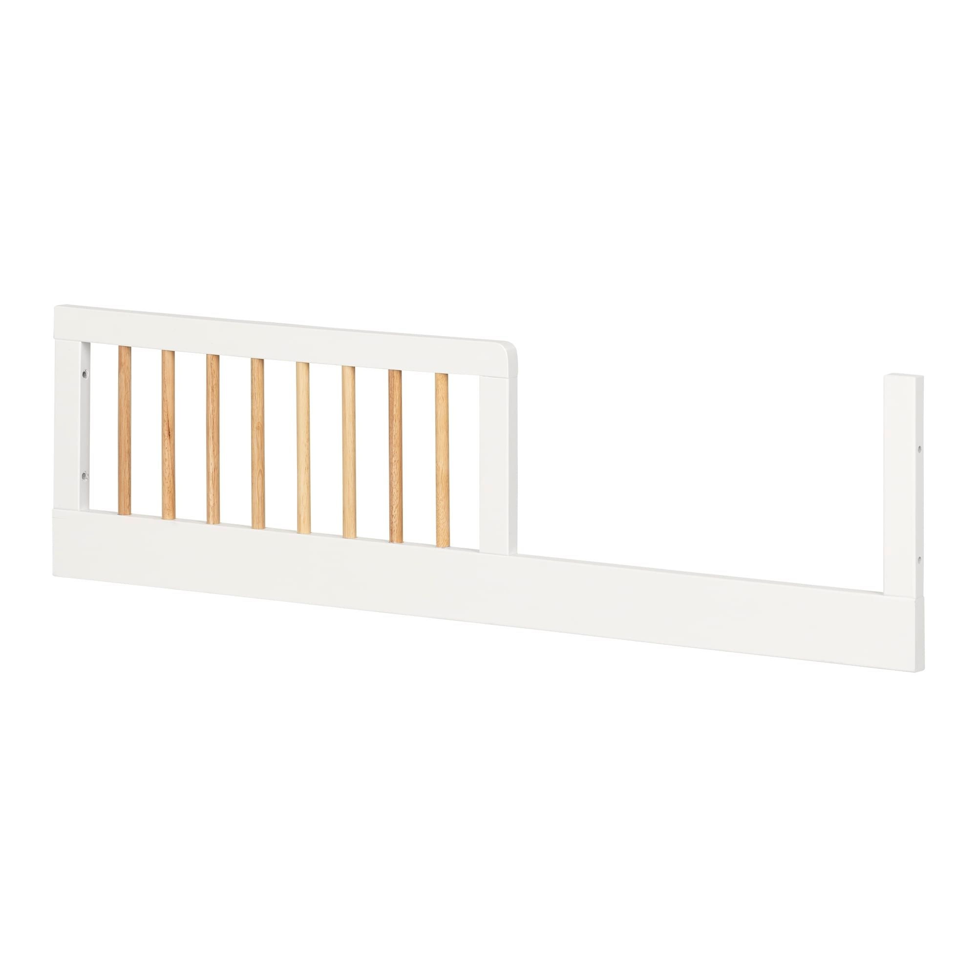 Balka Toddler Rail for Baby Crib, Pure White & Exotic Light Wood