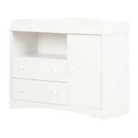Peek-a-boo Changing Table, Pure White Front_Angled_Right
