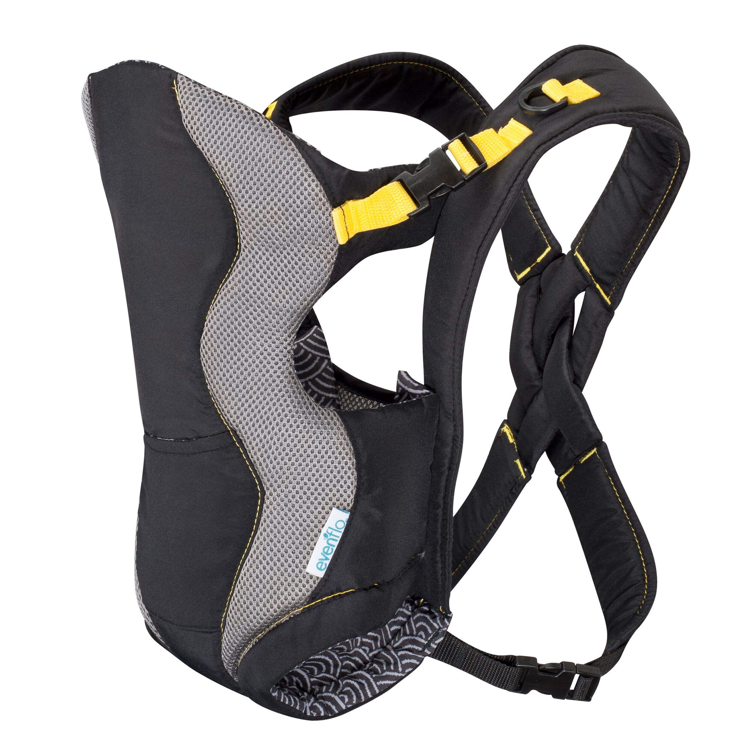 Evenflo Breathable Infant Carrier, Yellow Koi Front_Three_Fourths_Angled_Left
