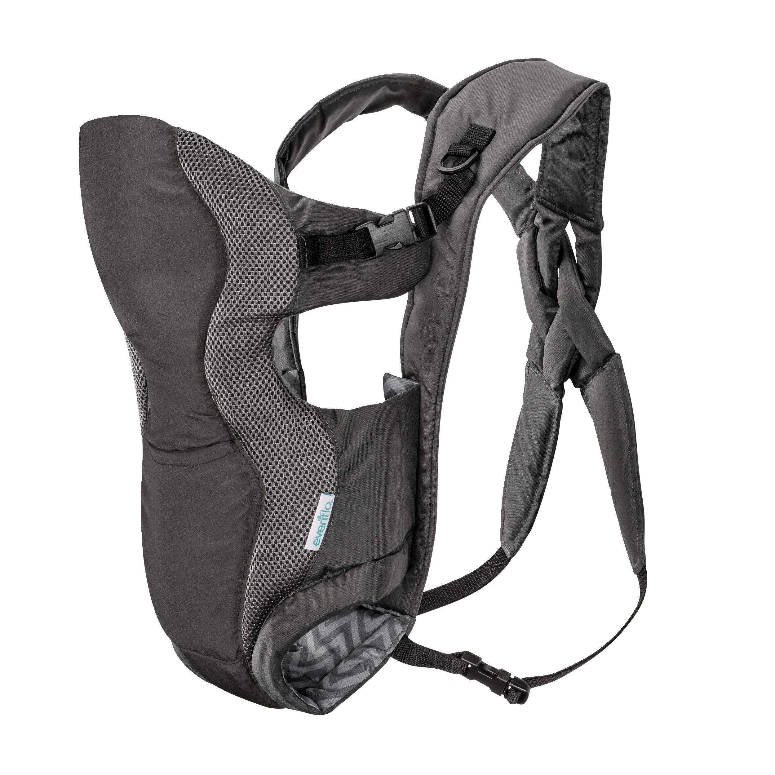 Evenflo Breathable Infant Carrier, Grey Chevron Front_Angled_Left