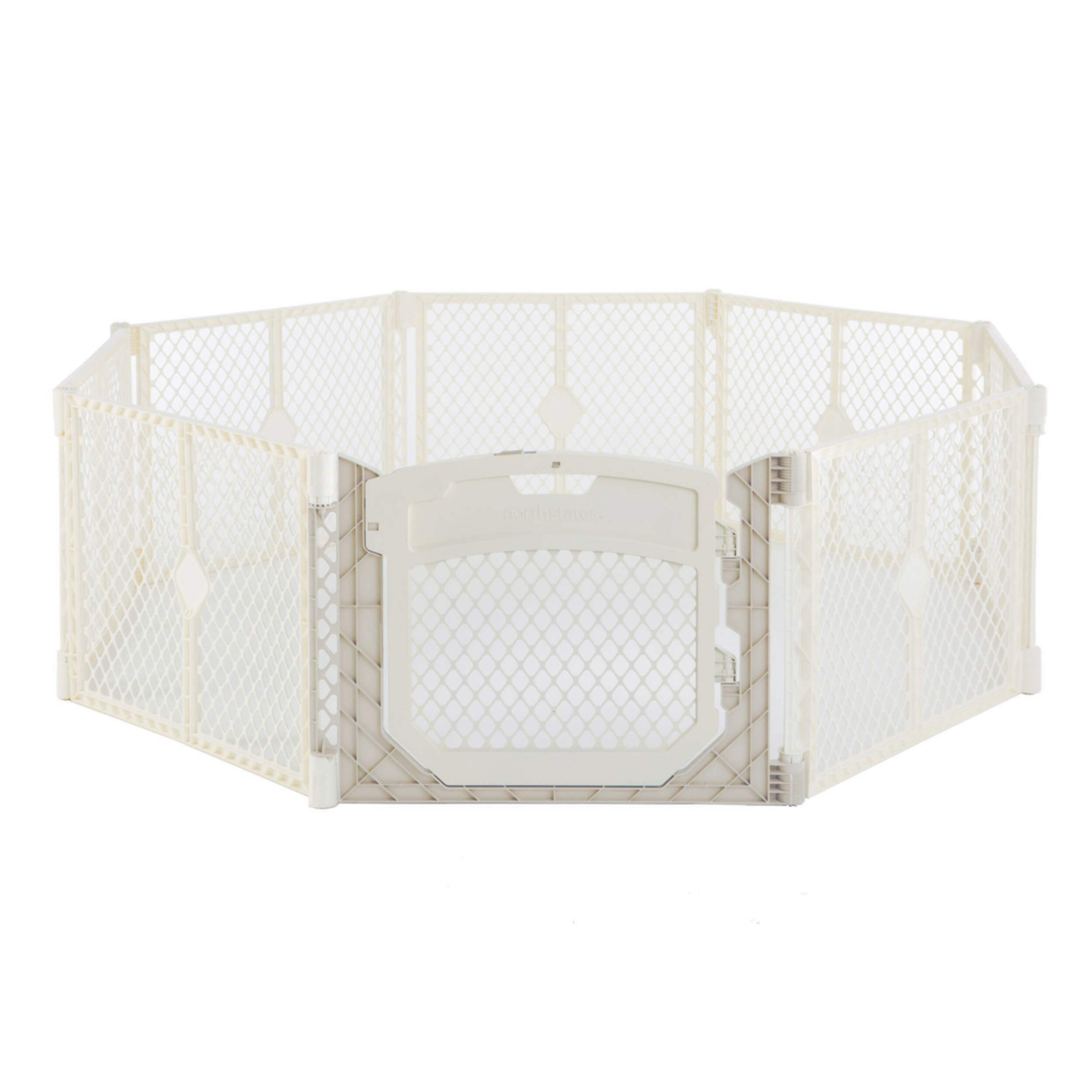 North States Superyard Ultimate 8-Panel Foldable Baby Playpen, Ages 6-24m Front_Elevated