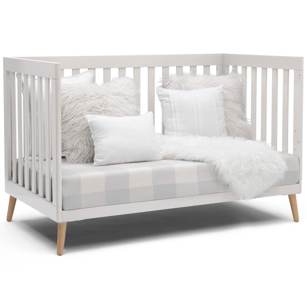 Delta Children Taylor 4-in-1 Convertible Baby Crib, Bianca White/Natural | Canadian Tire