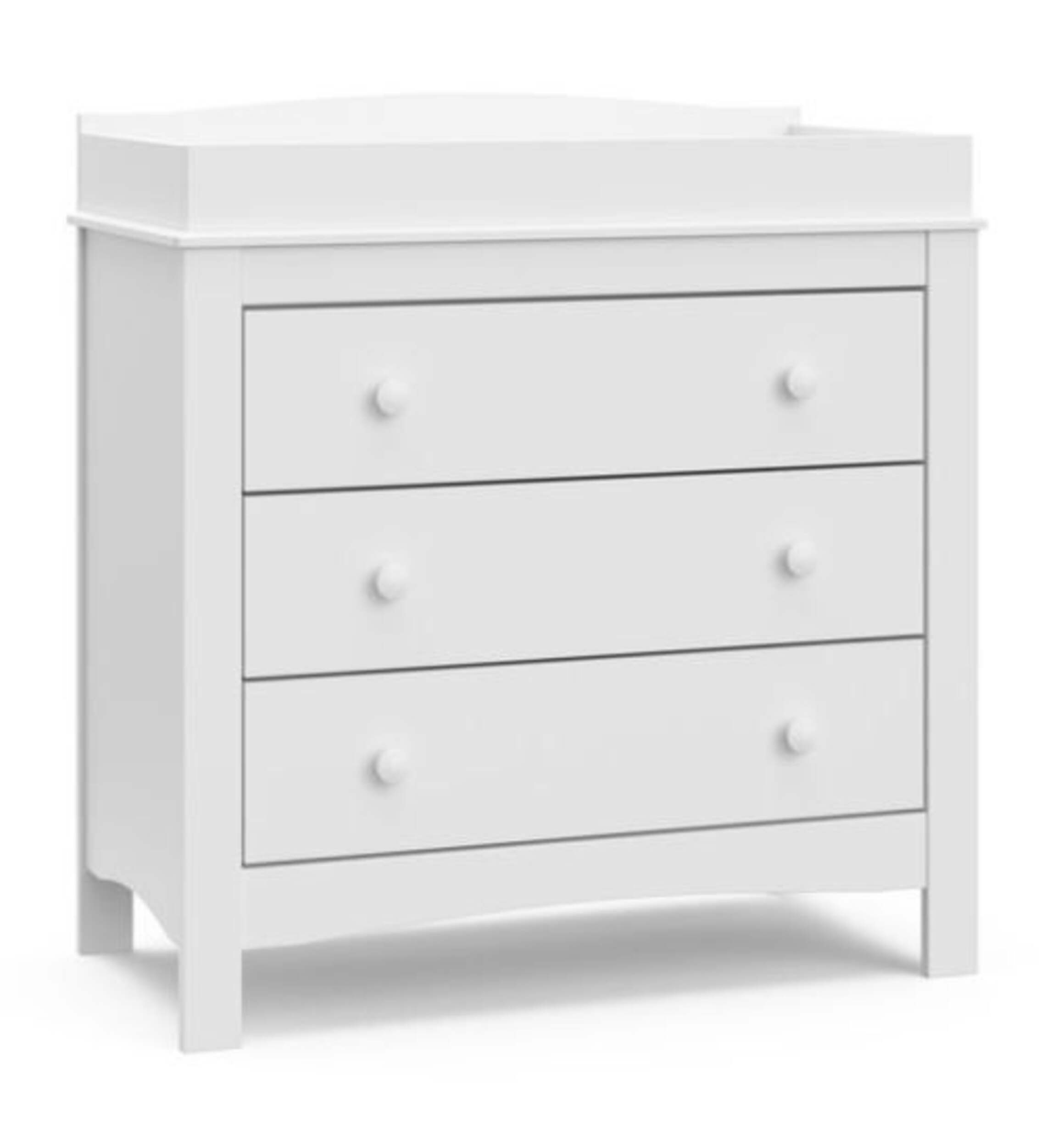 Graco Noah 3 Drawer Dresser with Changing Topper, White Front_Three_Fourths_Angled_Right