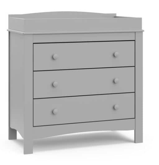 Graco Noah 3 Drawer Dresser with Changing Topper, Pebble Grey