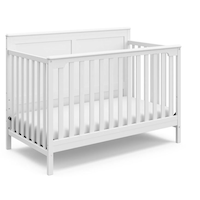 Storkcraft Alpine 4-in-1 Convertible Crib, White Front_Three_Fourths_Angled_Right