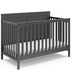 Storkcraft Alpine 4-in-1 Convertible Crib, Grey Front_Three_Fourths_Angled_Right