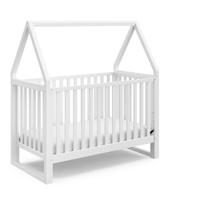 Storkcraft Orchard 5-in-1 Convertible Canopy Crib, White Front_Three_Fourths_Angled_Right