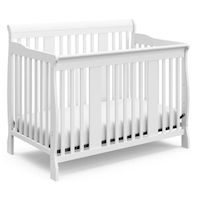 Storkcraft Tuscany 4-in-1 Convertible Crib, White Front_Three_Fourths_Angled_Right