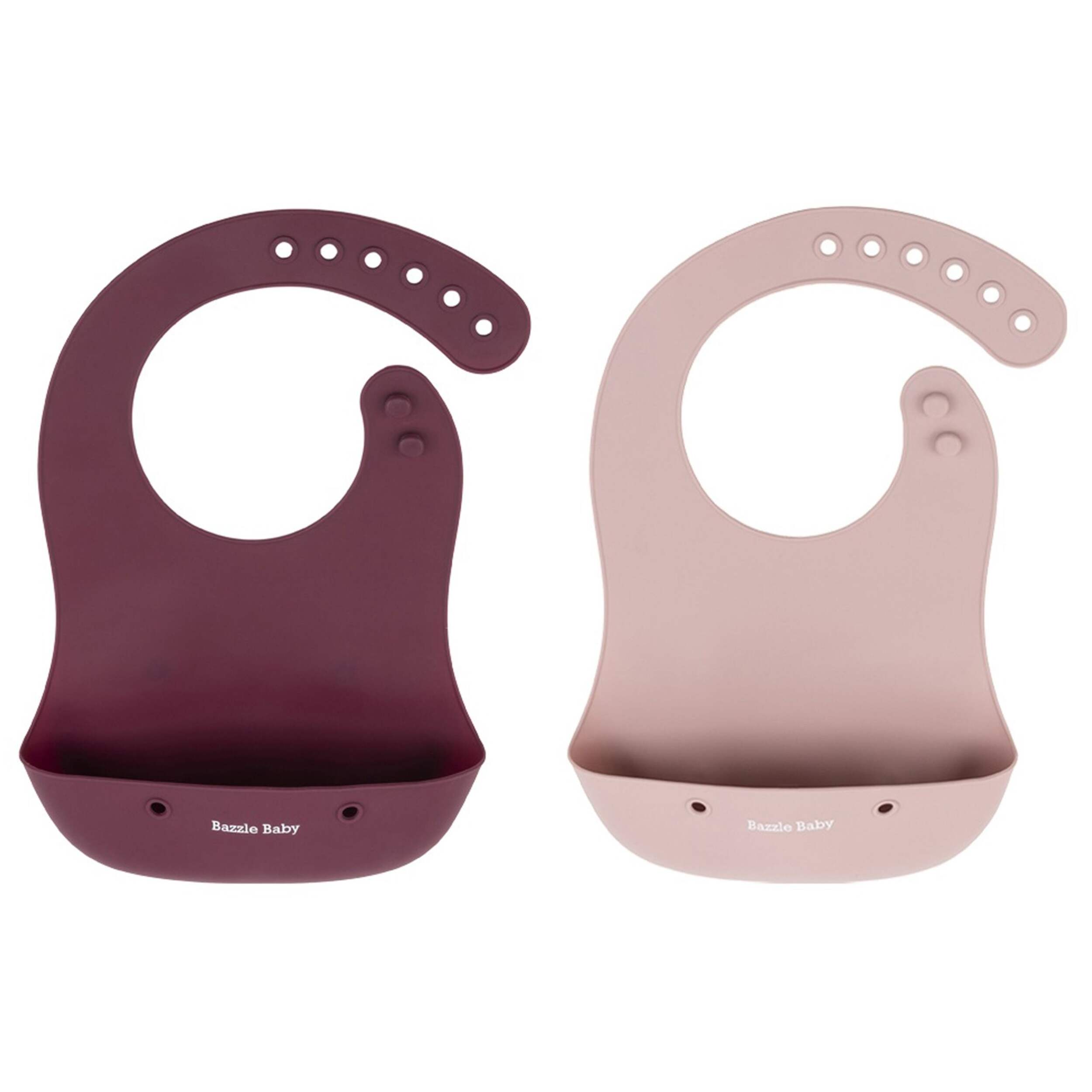 Bazzle Baby Silicone Foodie Bibs, Cranberry, 2-pk Composite_or_Mixed