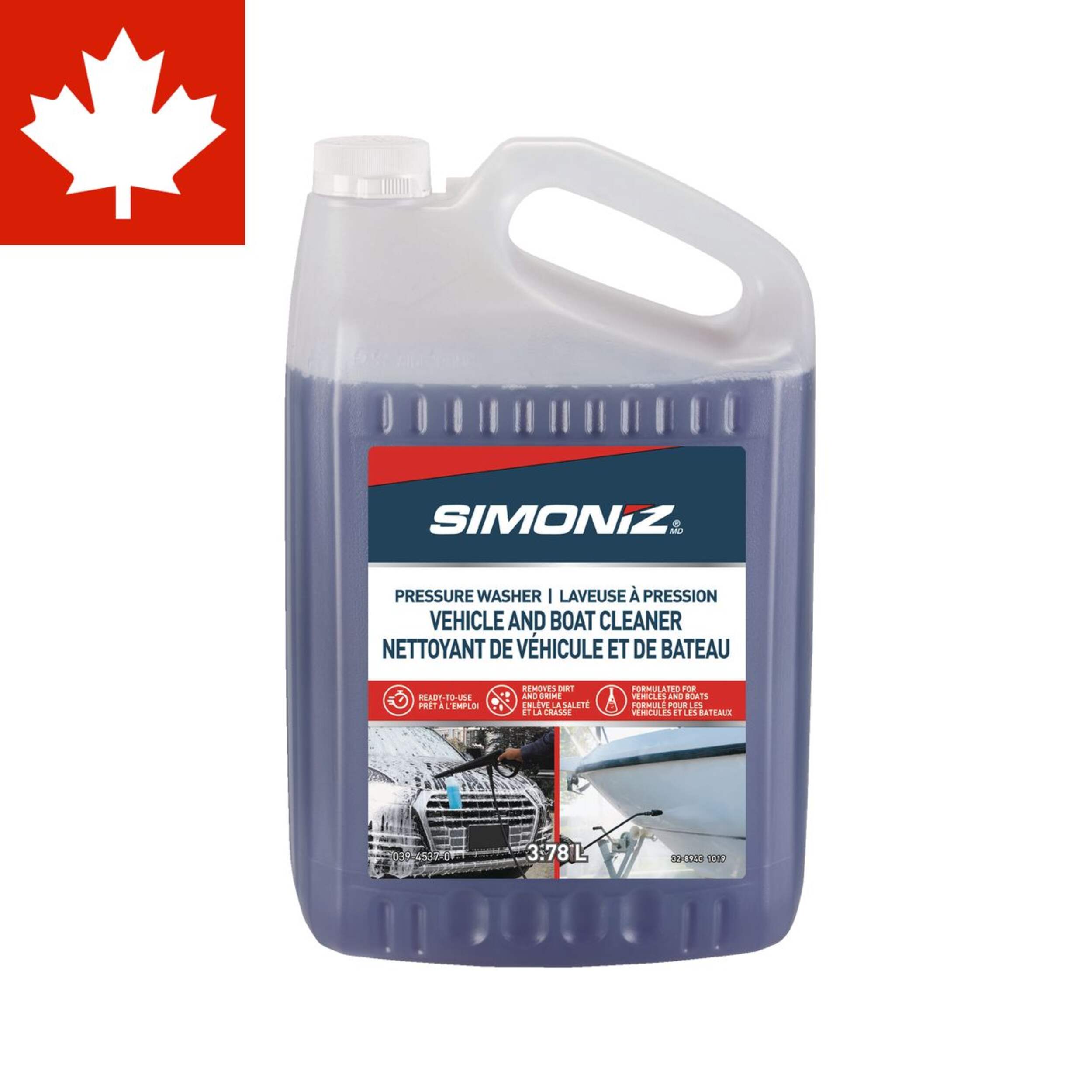 Simoniz - Nettoyant tout usage non toxique prêt à l’emploi pour laveuse haute pression pour véhicules et bateaux, 3,78 L Front_Elevated
