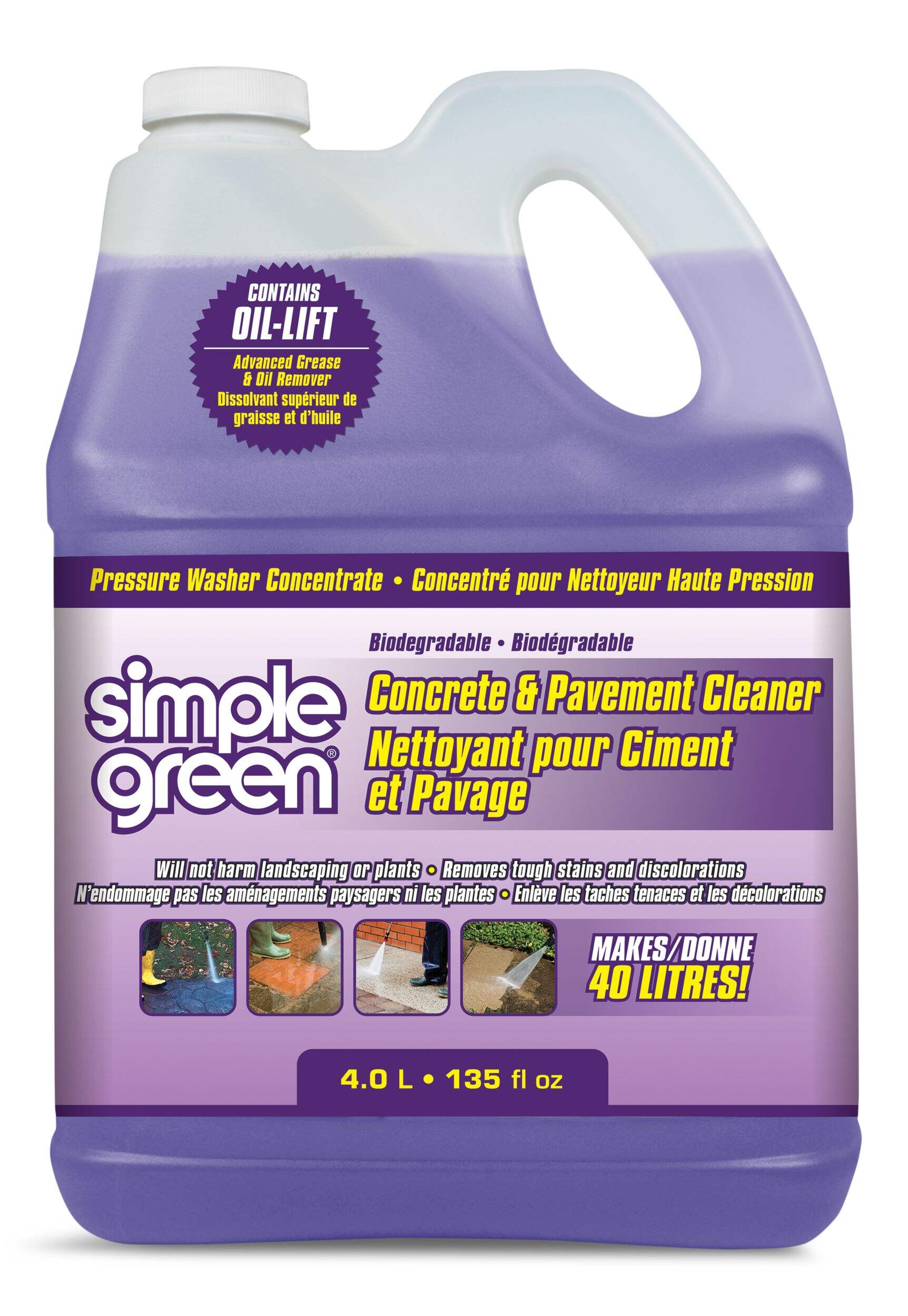 Simple Green Concrete & Pavement Pressure Washer Detergent, 4L Front_Flat