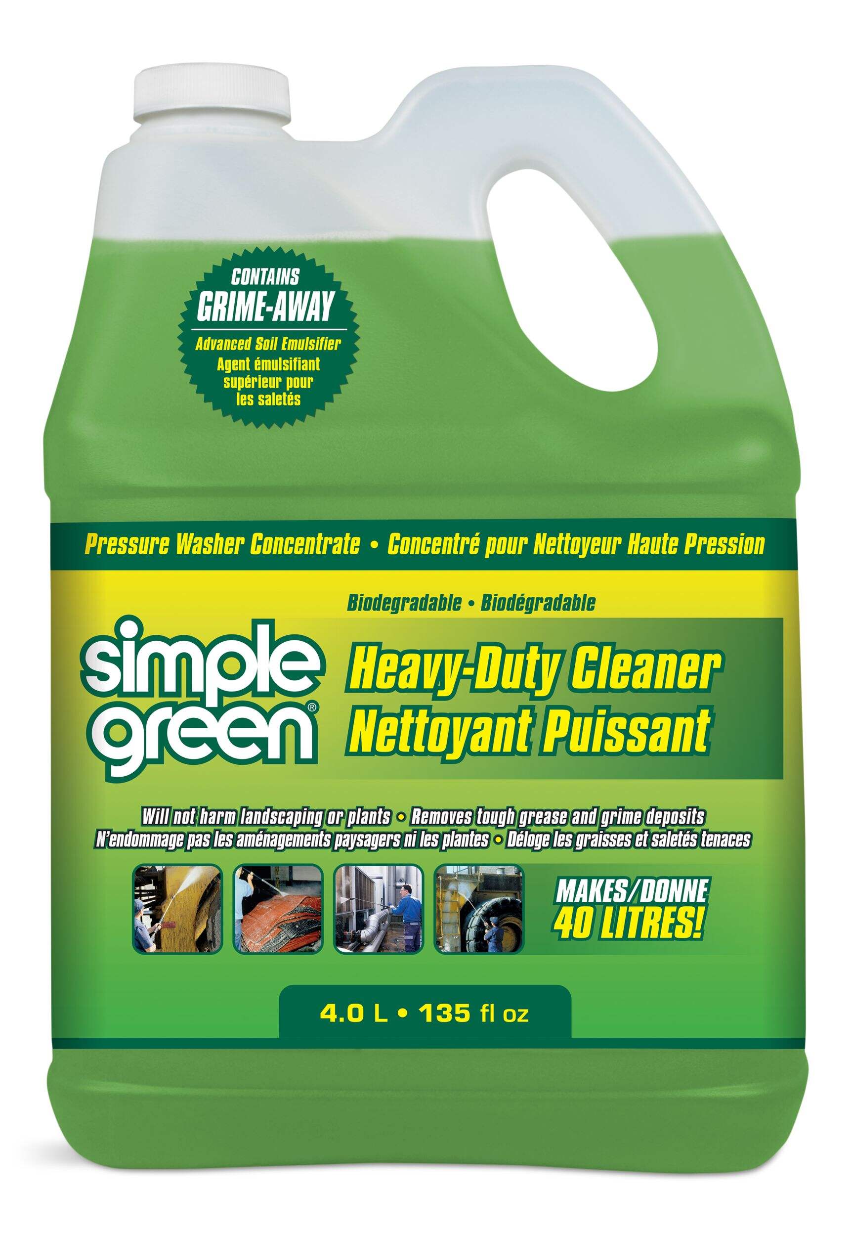 Simple Green Heavy-Duty Concentrate Pressure Washer Detergent, 4L Front_Flat