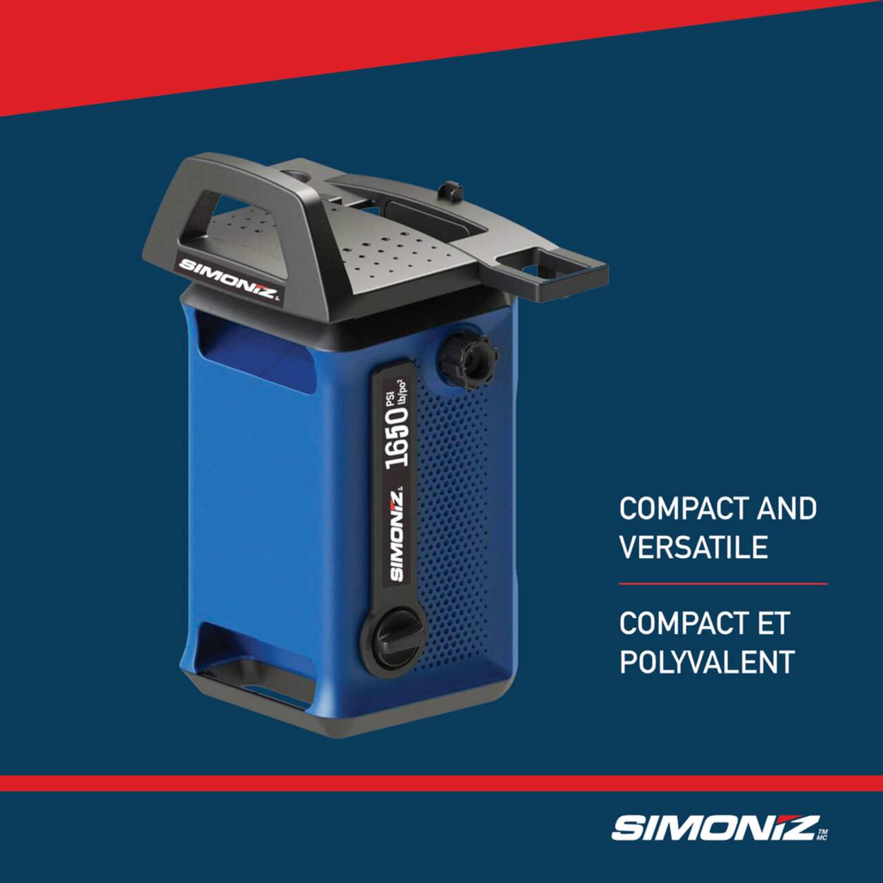Simoniz 1650 PSI 1.8 GPM Corded Cold Water Wheeled Brushed Electric Pressure Washer w Foam Blaster