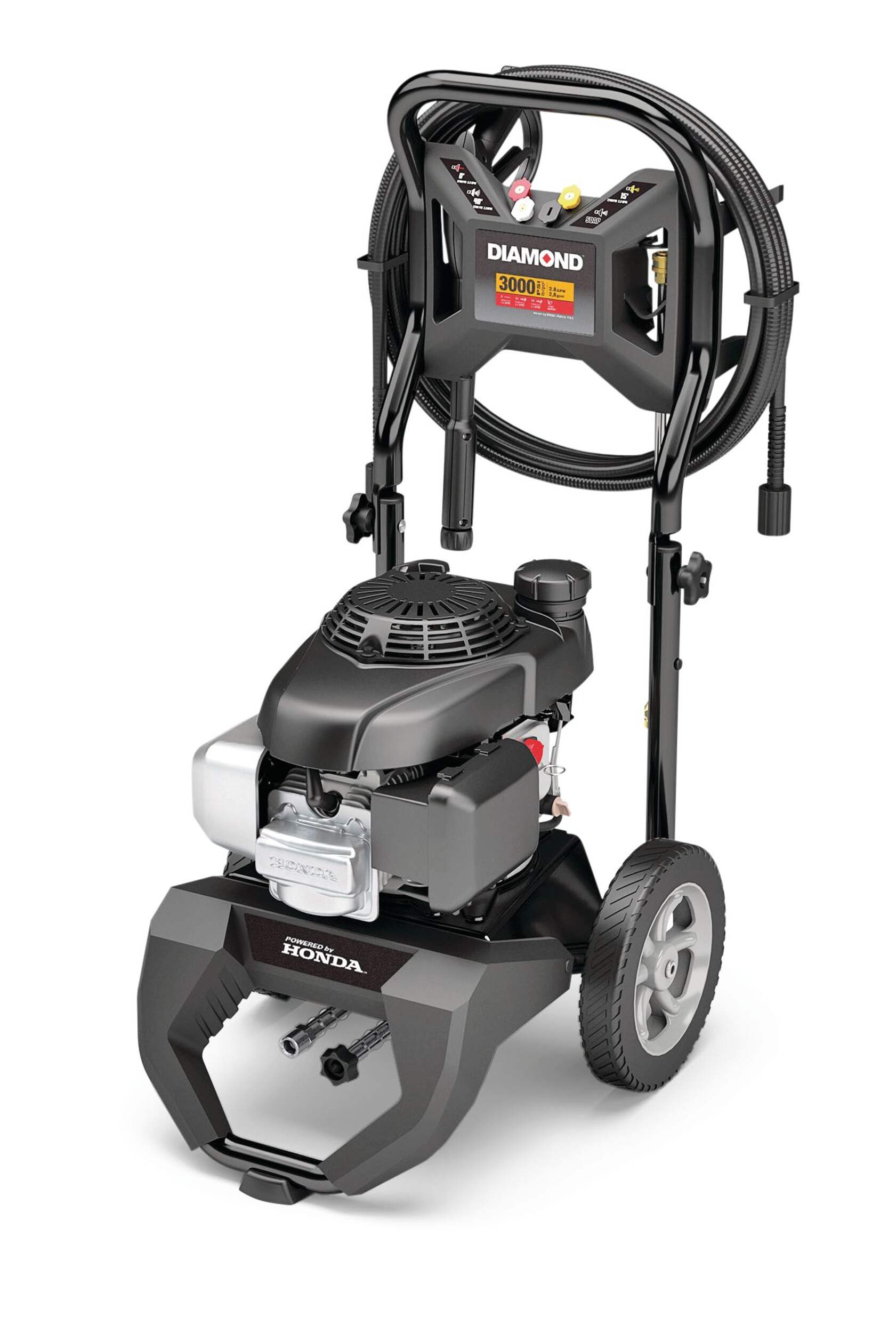 Diamond 3000 PSI 2.3 GPM 160cc Engine Cold Water Wheeled Gas Pressure Washer Front_Angled_Left