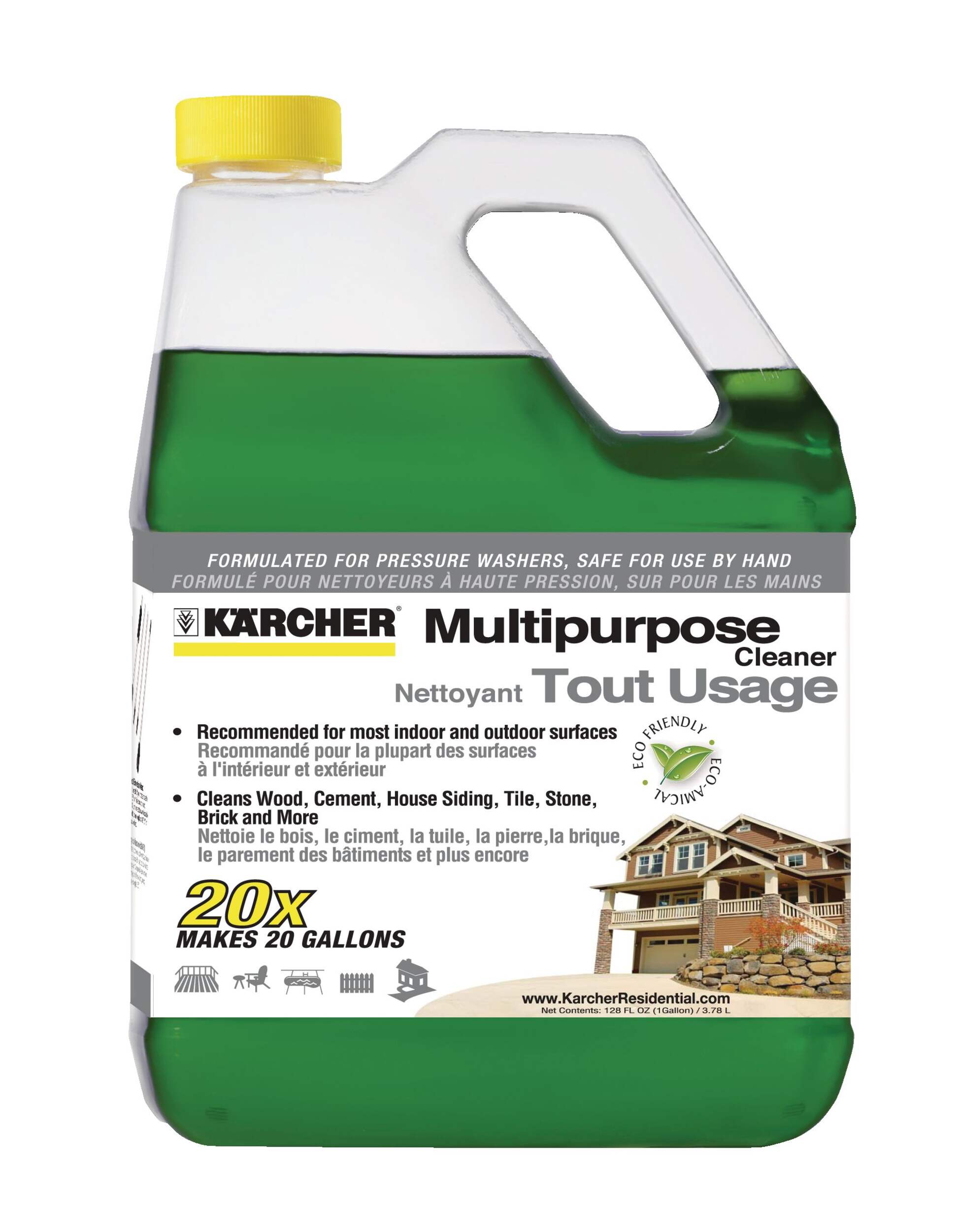 Karcher Non-Toxic All-Purpose Concentrate Pressure Washer Detergent, 3.78L Front_Flat