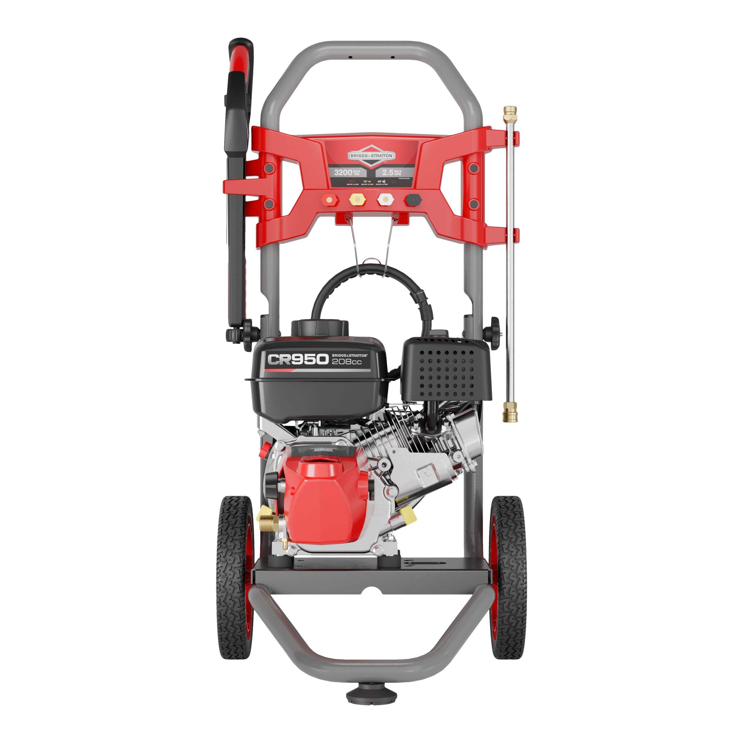 Briggs & Stratton 3200 PSI 2.5 GPM 208cc Engine Wheeled Gas Pressure Washer Front_Flat