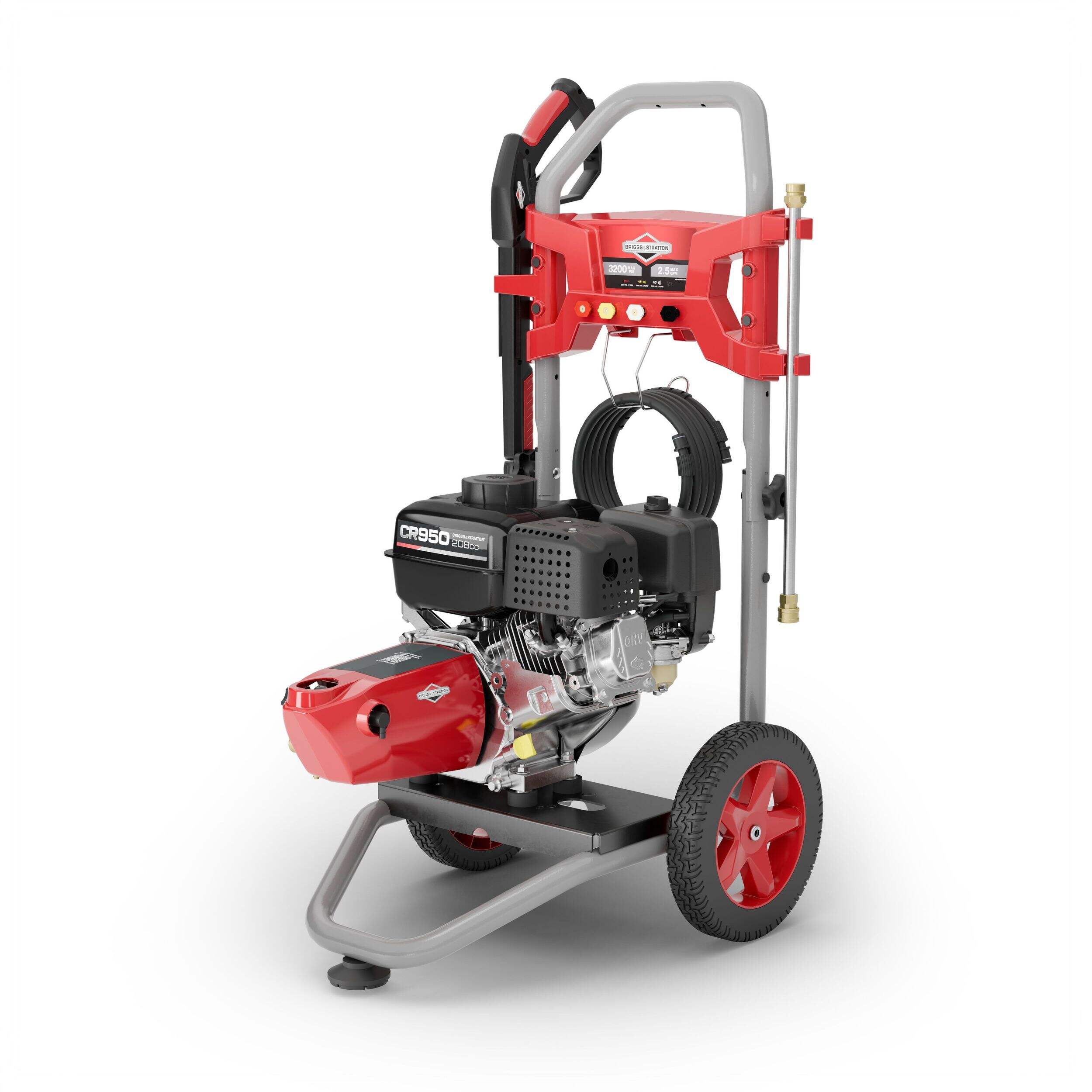 Briggs & Stratton 3200 PSI 2.5 GPM 208cc Engine Wheeled Gas Pressure Washer Front_Angled_Left