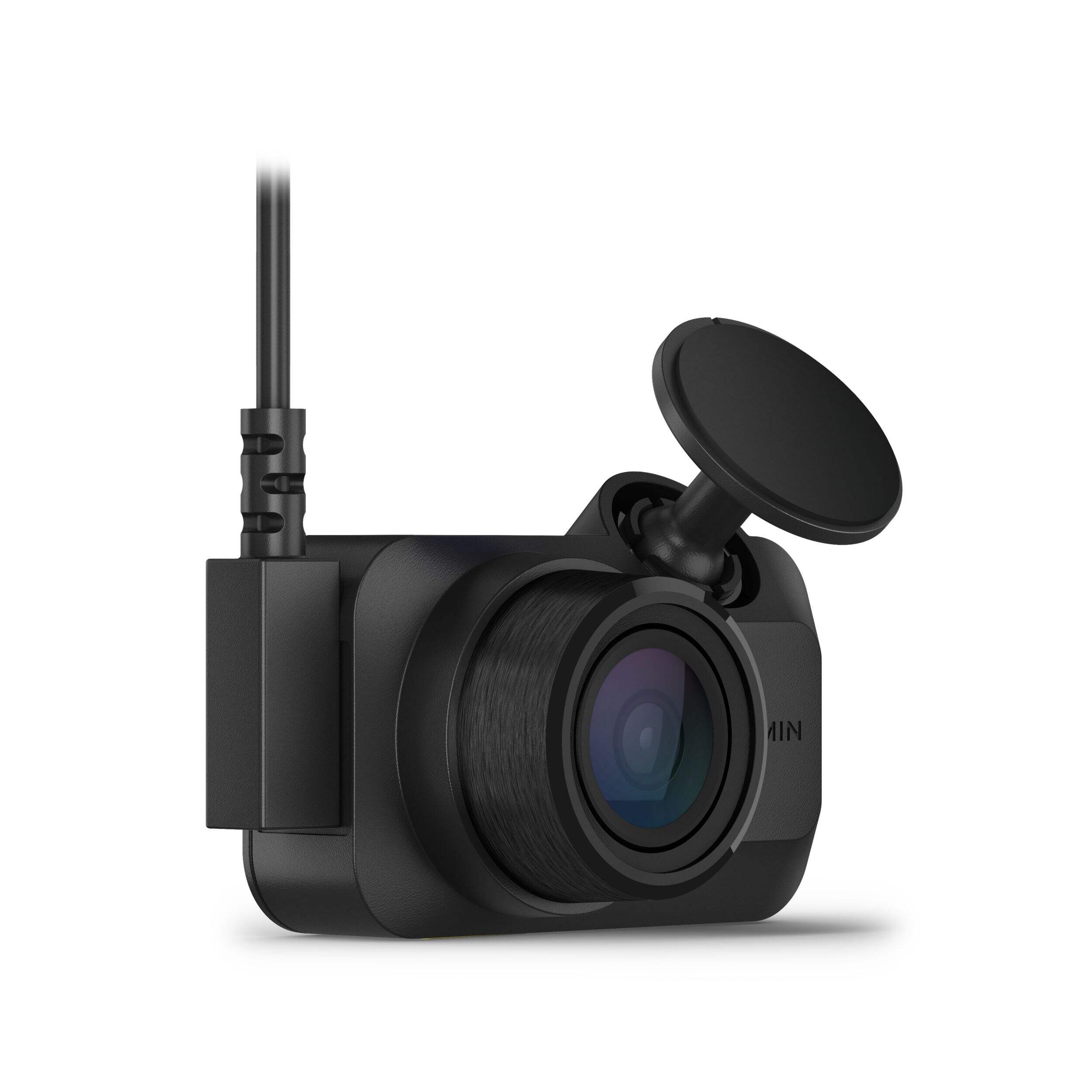 Caméra de tableau de bord ultra-compacte HD 1080p Garmin Mini 3 avec polariseur et commandes vocales intégrés Clarity, noir Front_Three_Fourths_Angled_Right