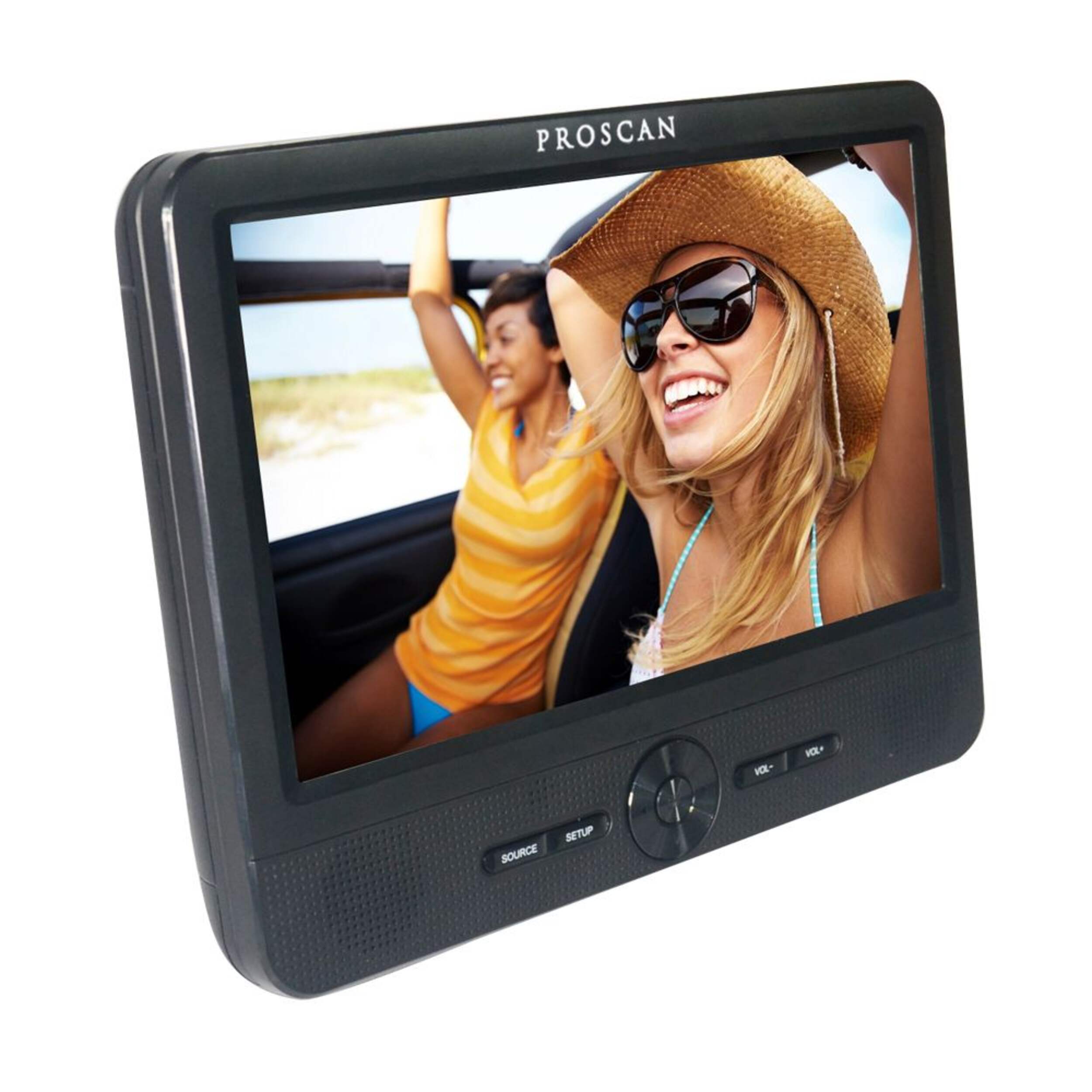 Proscan Portable DVD Player with Dual Screen, 9-in Front_Angled_Right