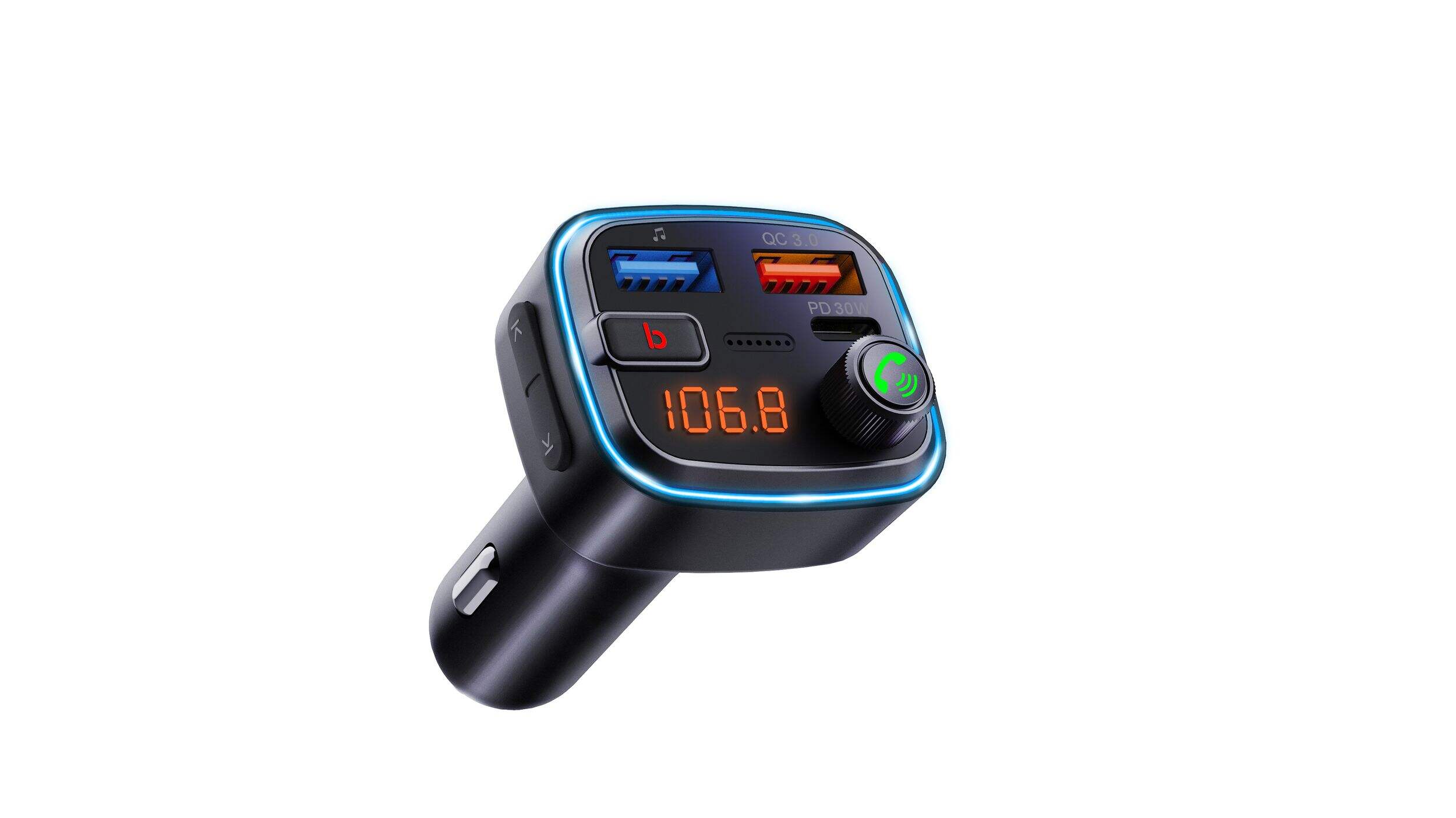 Émetteur FM audio Bluetooth Bluehive avec microphone, mains libres Front_Three_Fourths_Angled_Right