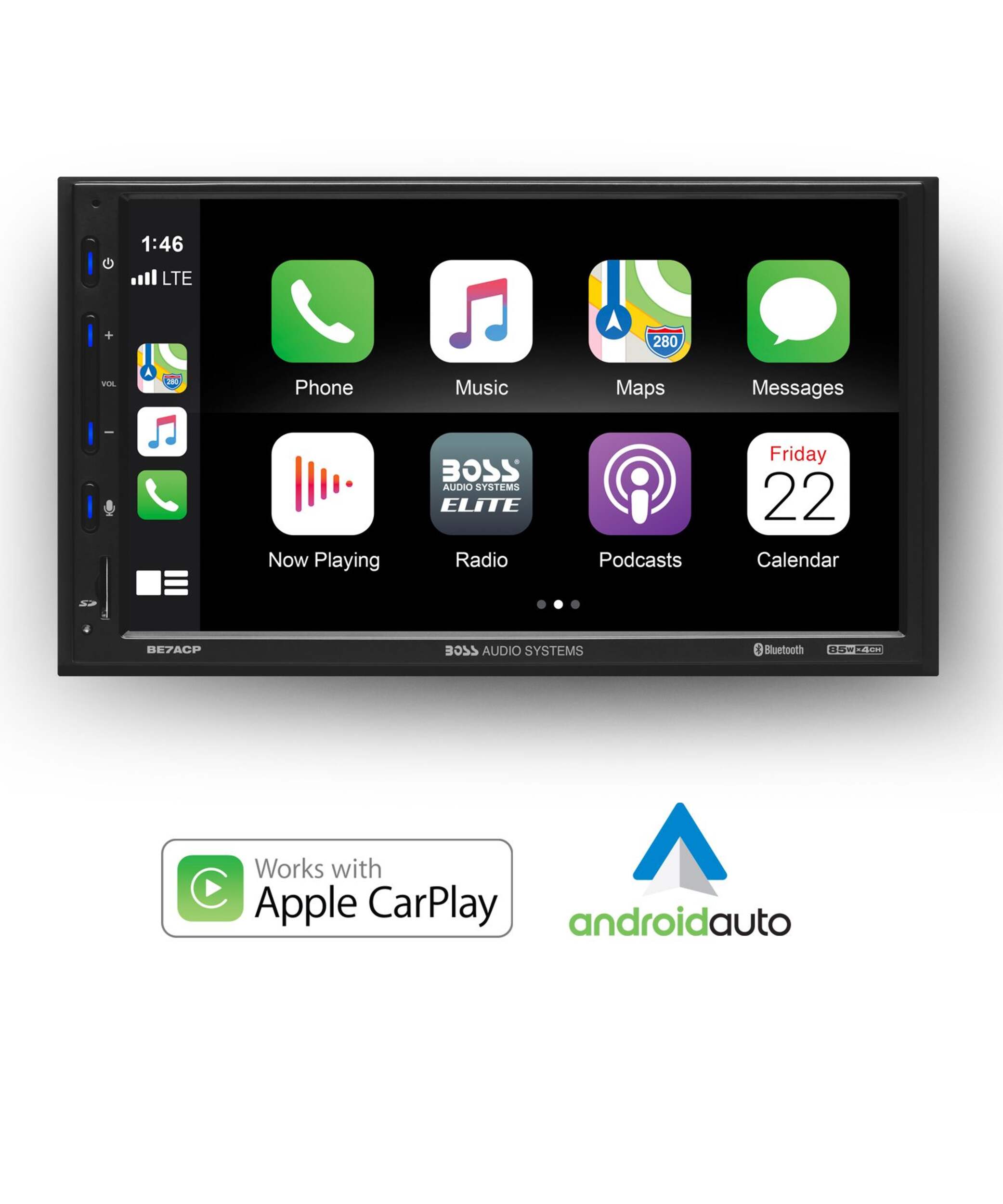 Boss Audio Systems Elite BE7ACP Double DIN Bluetooth Receiver, 7in