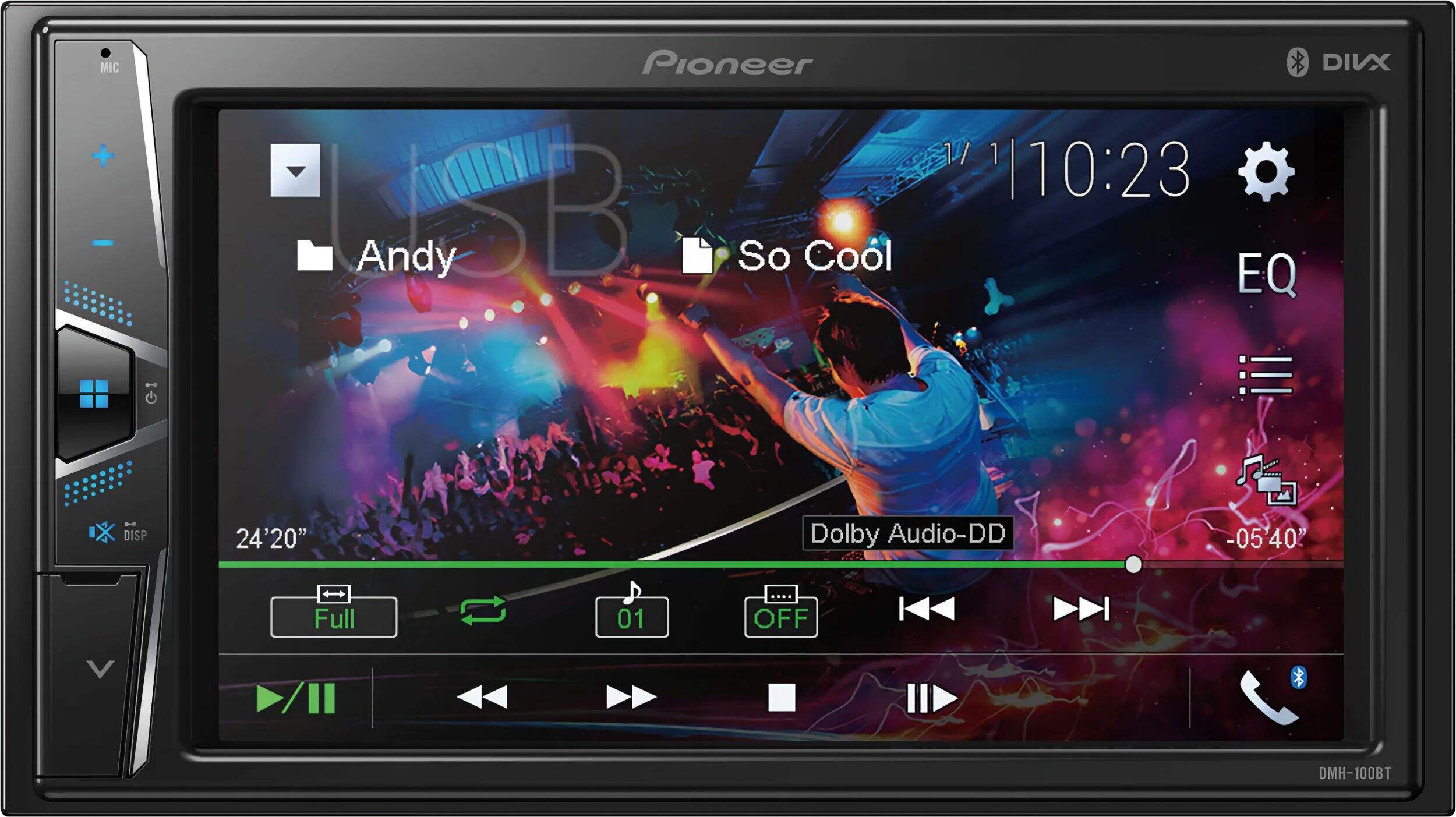 Pioneer DMH-100BT Digital Multimedia Receiver with 6.2-in Display Front_Flat