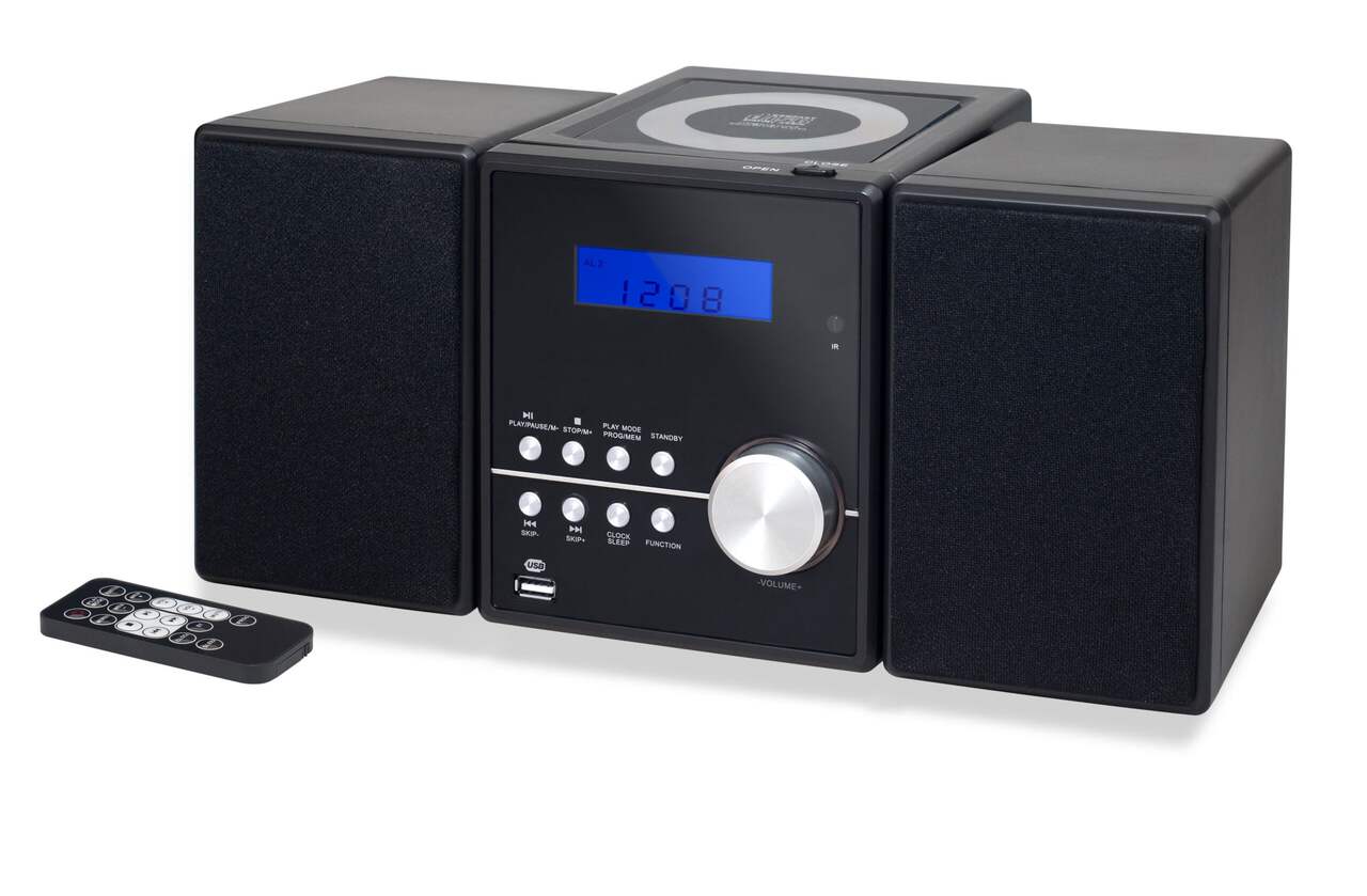 Minichaîne stéréo lecteur de CD Proscan SRCD261B-BLK avec radio AM/FM et  entrée auxiliaire