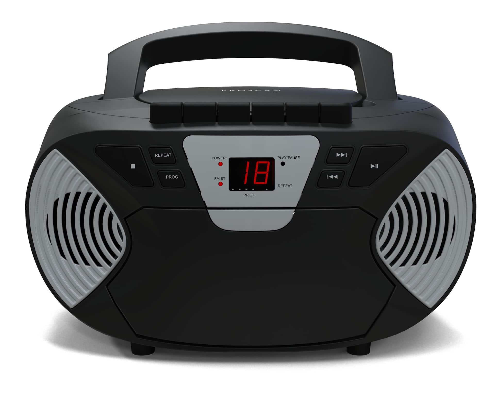 Proscan Portable Cd And Cassette Player Boombox Stereo With Led Display Fm Radio And Aux In 2819