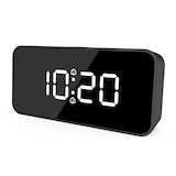 Bluehive LED Digital Alarm Clock with USB Charging Port, Black Front_Angled_Left
