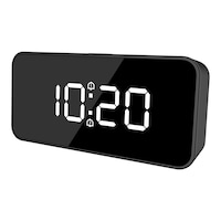 Bluehive LED Digital Alarm Clock with USB Charging Port, Black Front_Angled_Left