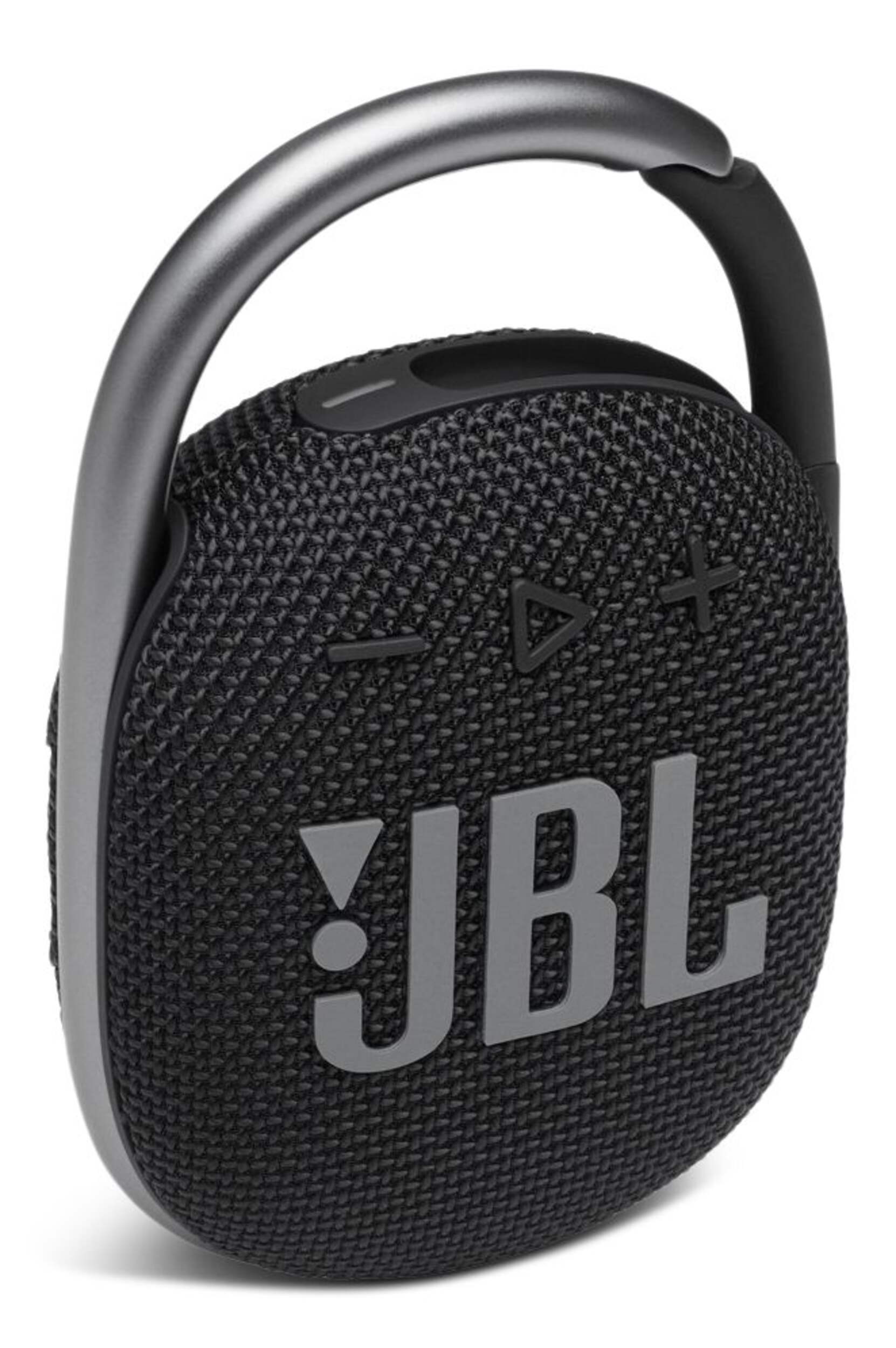 JBL Clip 4 Ultra-Portable Waterproof Bluetooth Speaker, Black Front_Three_Fourths_Angled_Right