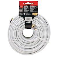 RCA Quad Shield RG6 Coaxial Cable, White, Assorted Lengths