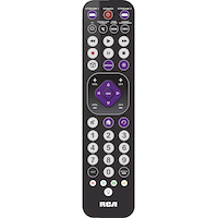 RCA 6-Device Rechargeable Ultra Thin Universal Remote Control, Black Front_Flat